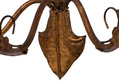 Stunning Italian Gilt Metal Wheat Sheaf candle Wall Sconce 1950s