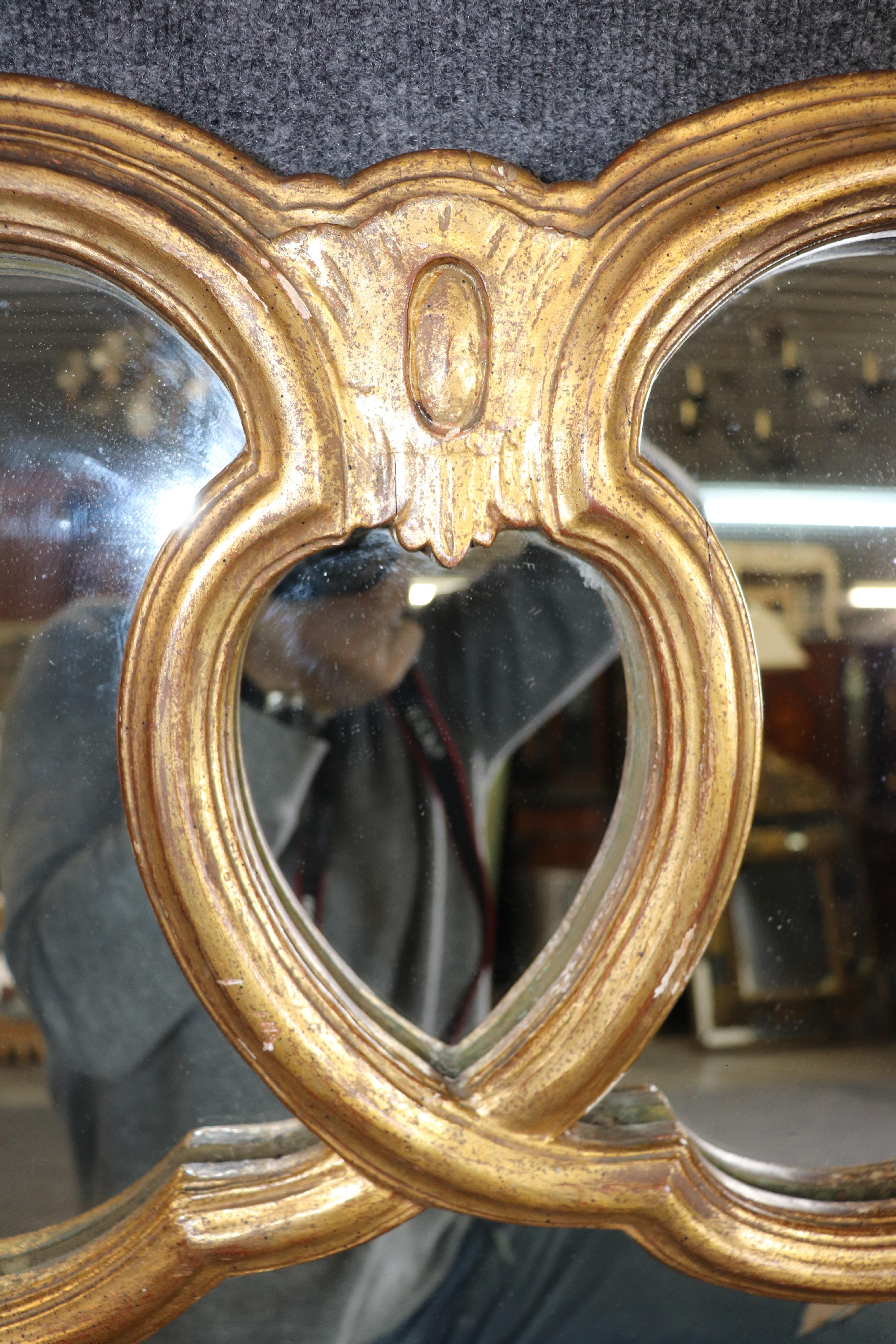 Début du 20ème siècle Superbe miroir de cheminée ou mural néoclassique italien en bois doré Circa 1920 en vente