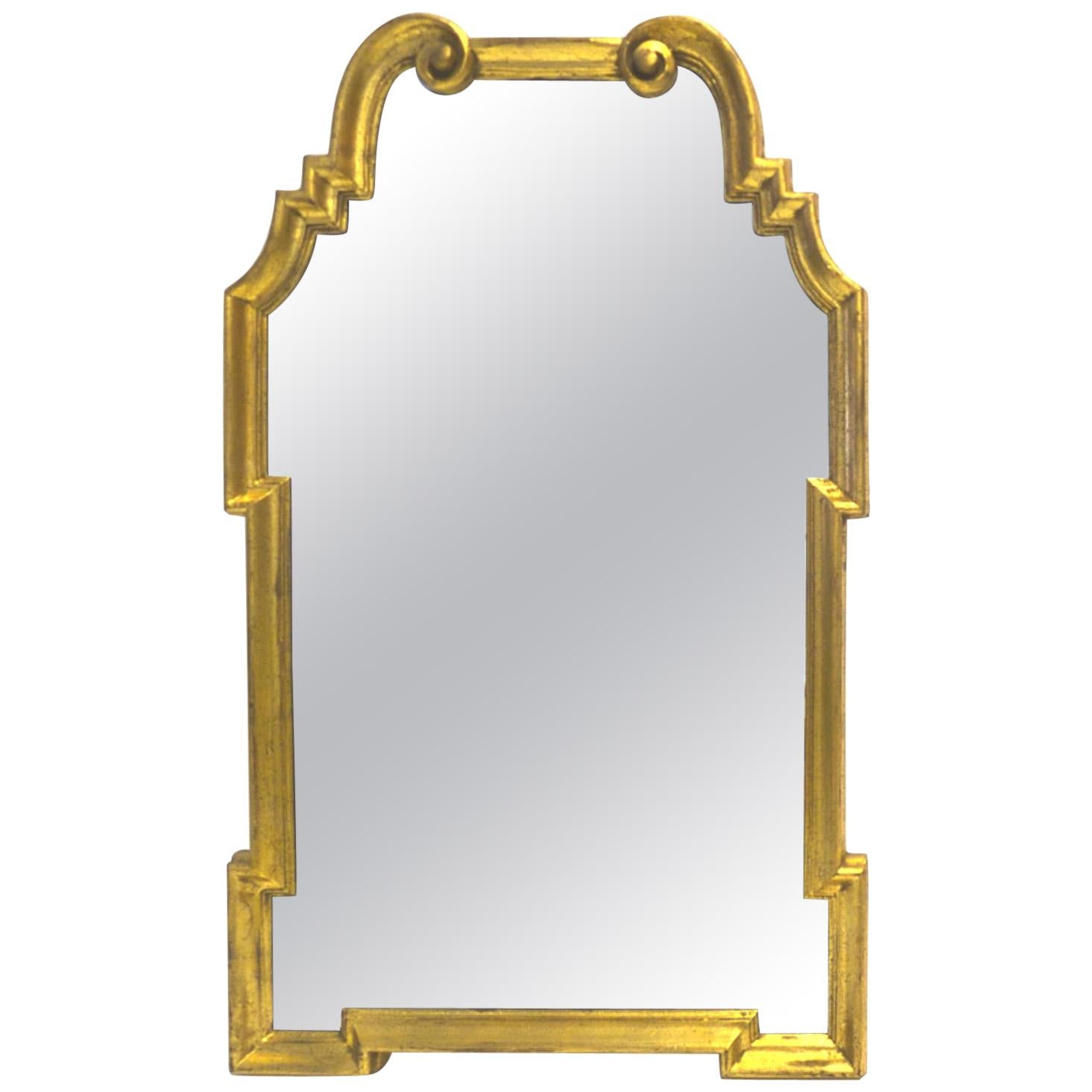 Stunning Italian LaBarge Gold Leaf Wood Frame Mirror in Greek Key Design