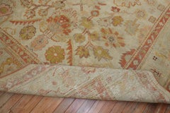 Zabihi Collection Stunning Ivory Ground Antique Turkish Oushak Room Size Carpet