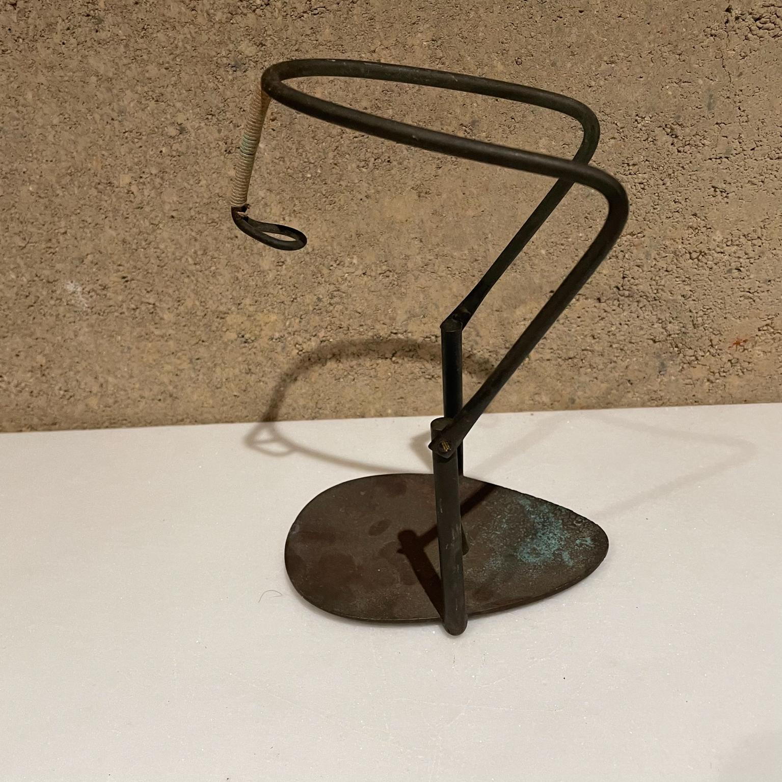 Style Karl Hagenauer Candle Holder Patinated Bronze Braided Rope Brutalism 1960s In Good Condition In Chula Vista, CA