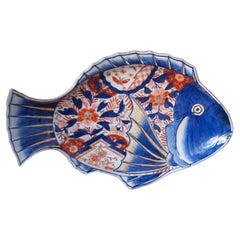 Stunning Japanese Imari Fish Porcelain Plate // Meiji