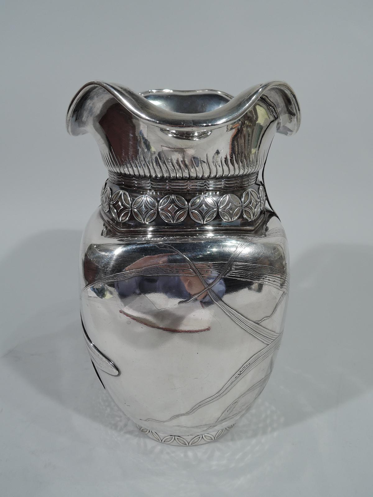 Stunning Japonesque Sterling Silver Dragonfly Water Pitcher by Whiting In Excellent Condition In New York, NY
