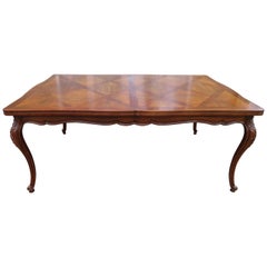 Stunning John Widdicomb Parquet Inlay Country French Provincial Dining Table