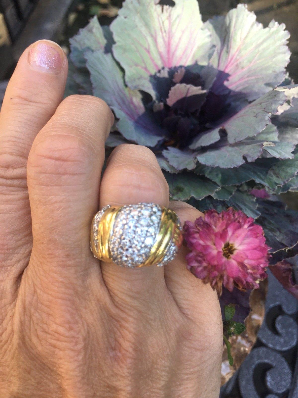 Stunning Jose Hess Designer Two Color Gold and 2.50 Carat Diamonds Ring For Sale 1