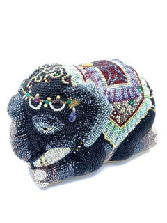 Stunning Judith Leiber Maharaja “Trunks Up For Good Luck" Elephant Minaudiere