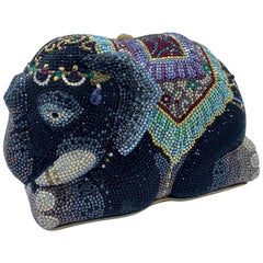 Stunning Judith Leiber Maharaja “Trunks Up For Good Luck" Elephant Minaudiere