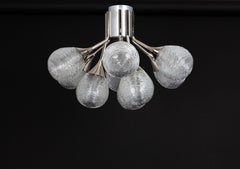 Stunning Kaiser Sputnik Glass Globes Chandelier, Germany, 1970s