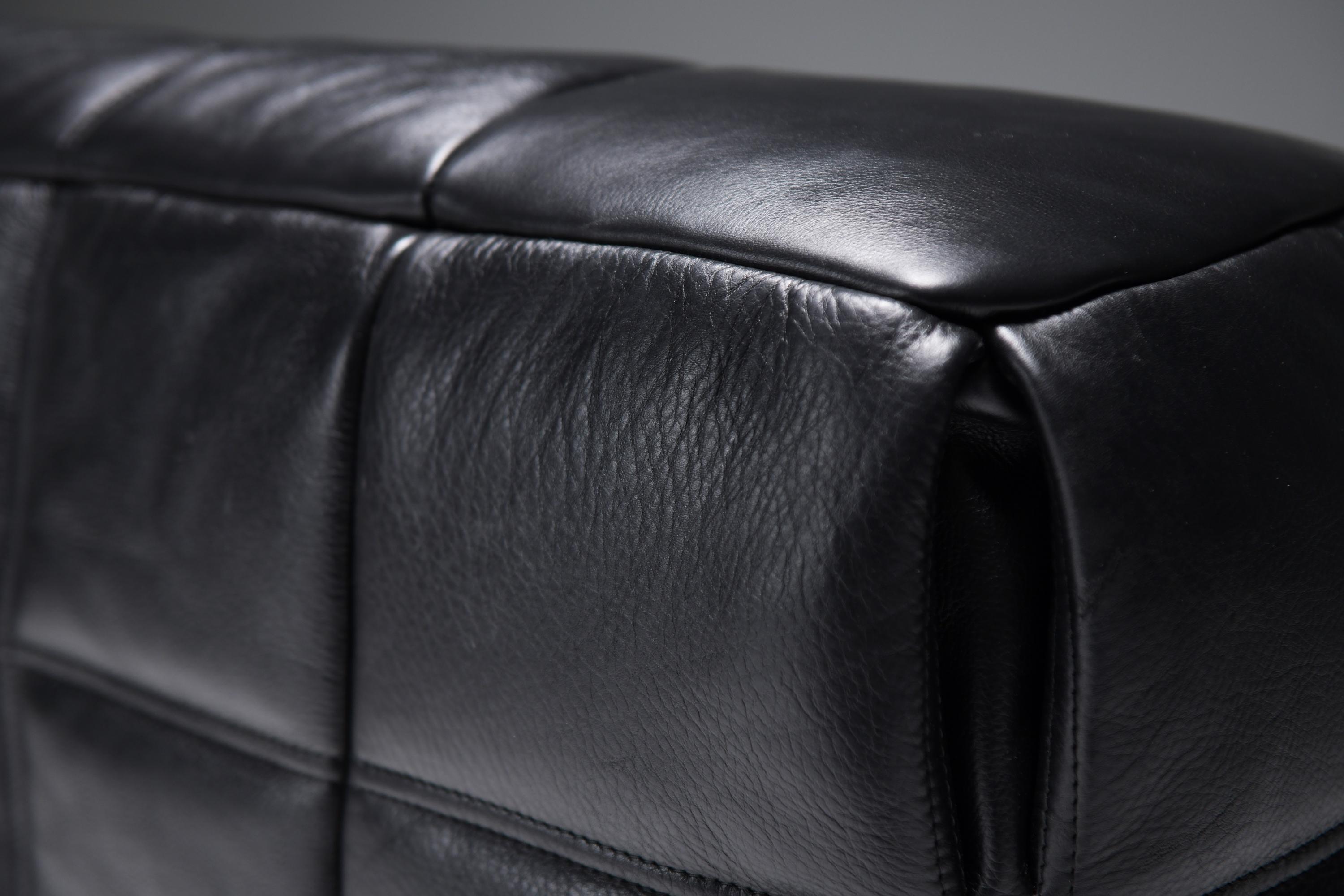 Stunning Kashima in new black leather by  Michel Ducaroy for Ligne Roset France 2