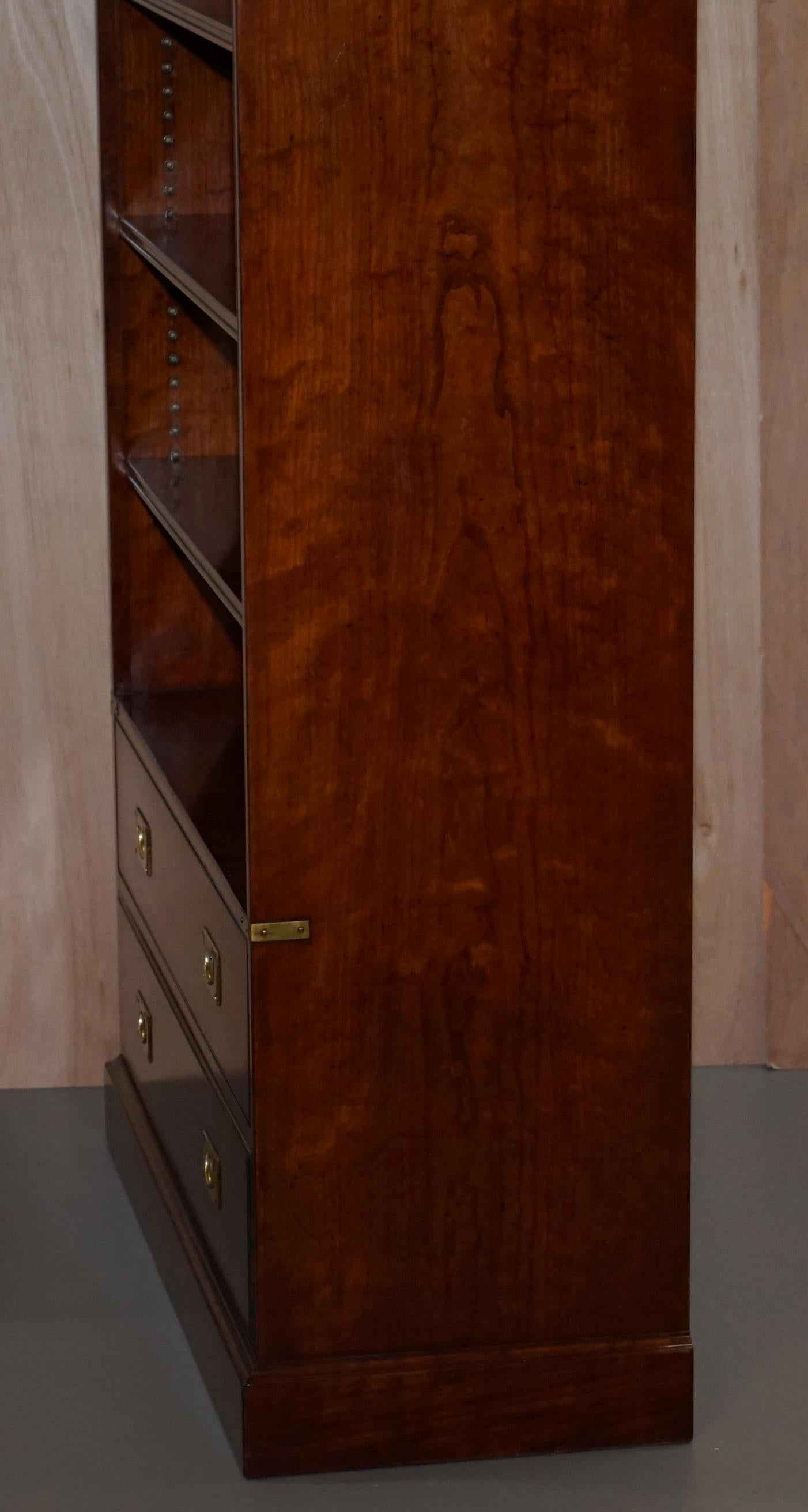 Stunning Kennedy Furniture Harrods Military Campaign Mahogany Bookcase Drawers 6