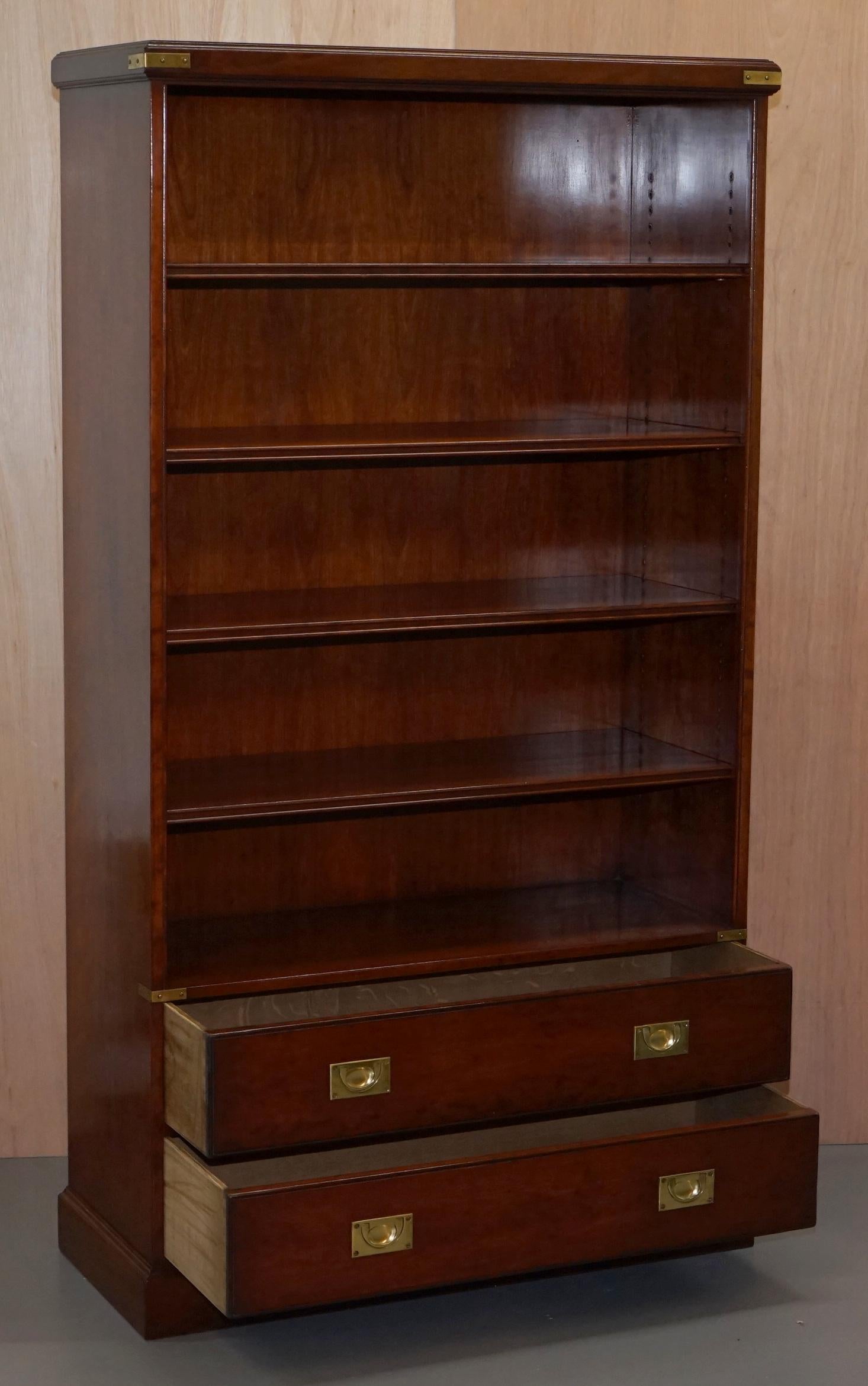 Stunning Kennedy Furniture Harrods Military Campaign Mahogany Bookcase Drawers 7
