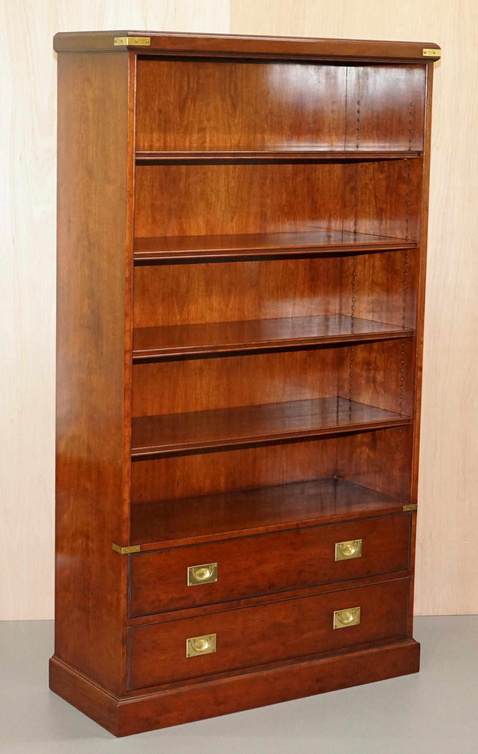 We are delighted to offer for sale this stunning RRP Kennedy furniture handmade in England and retails through Harrods London Military campaign bookcase with drawers

A very good looking solid and well made piece, ideally suited for a Library or