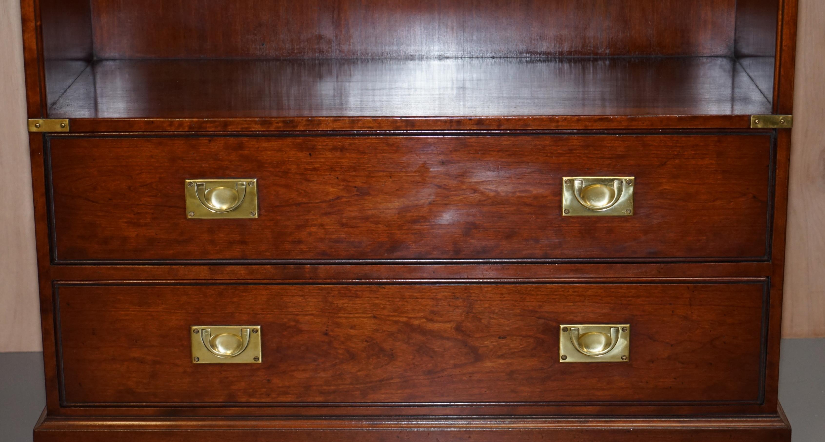 Hand-Crafted Stunning Kennedy Furniture Harrods Military Campaign Mahogany Bookcase Drawers