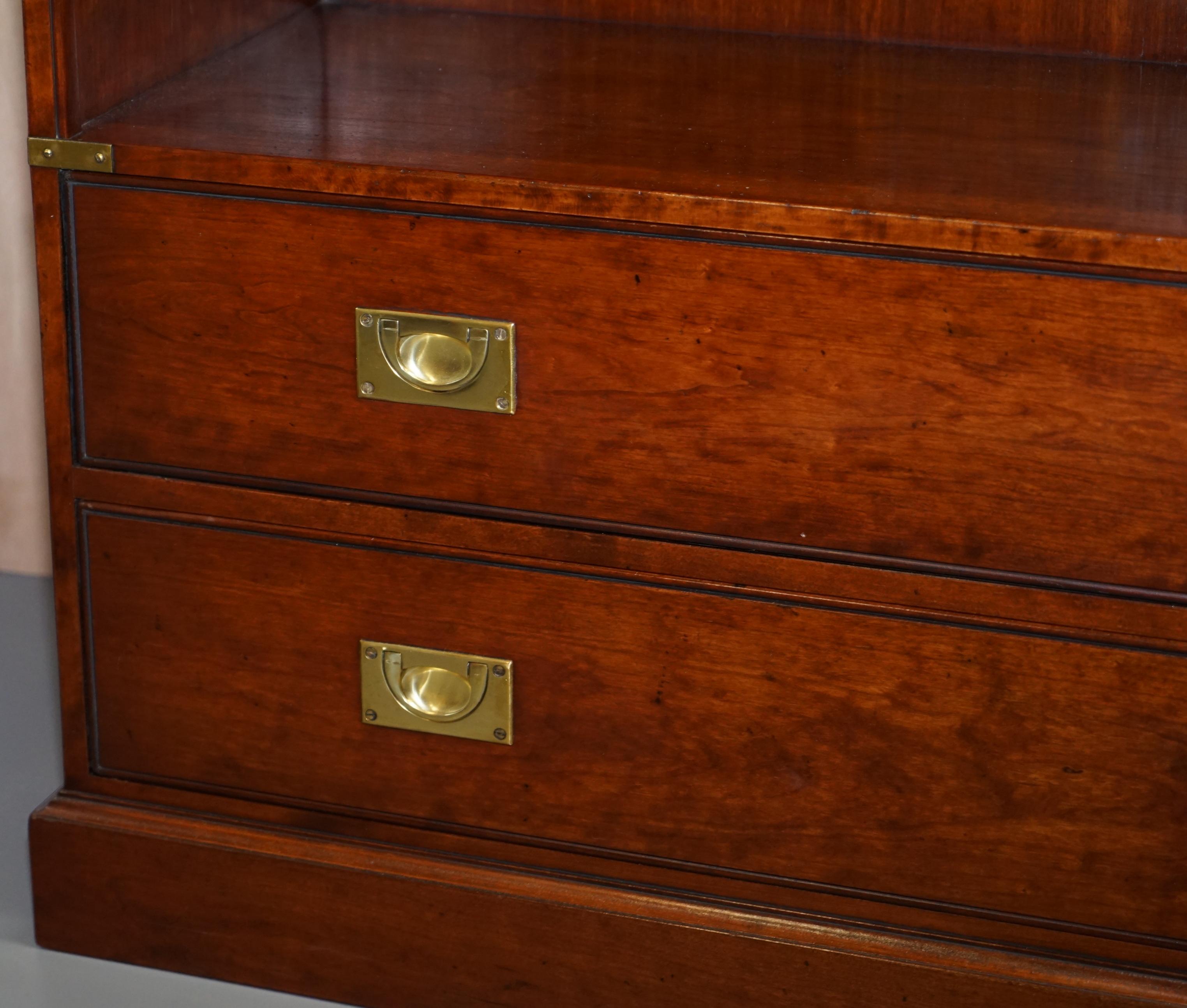 20th Century Stunning Kennedy Furniture Harrods Military Campaign Mahogany Bookcase Drawers
