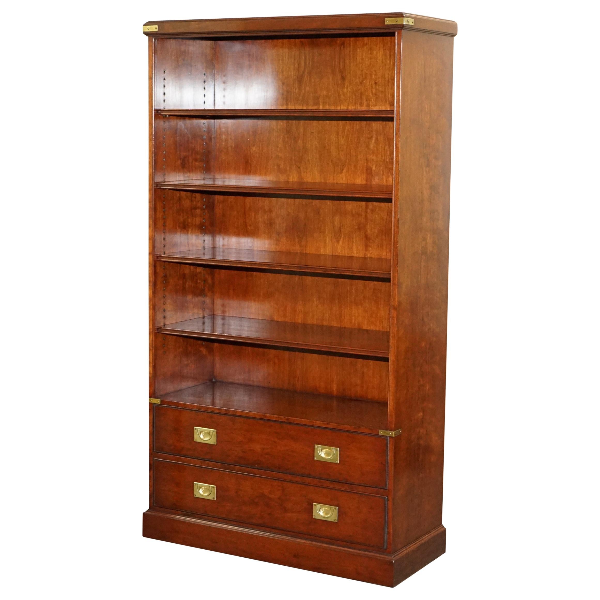 Stunning Kennedy Furniture Harrods Military Campaign Mahogany Bookcase Drawers
