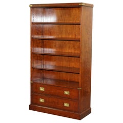 Stunning Kennedy Furniture Harrods Military Campaign Mahogany Bookcase Drawers