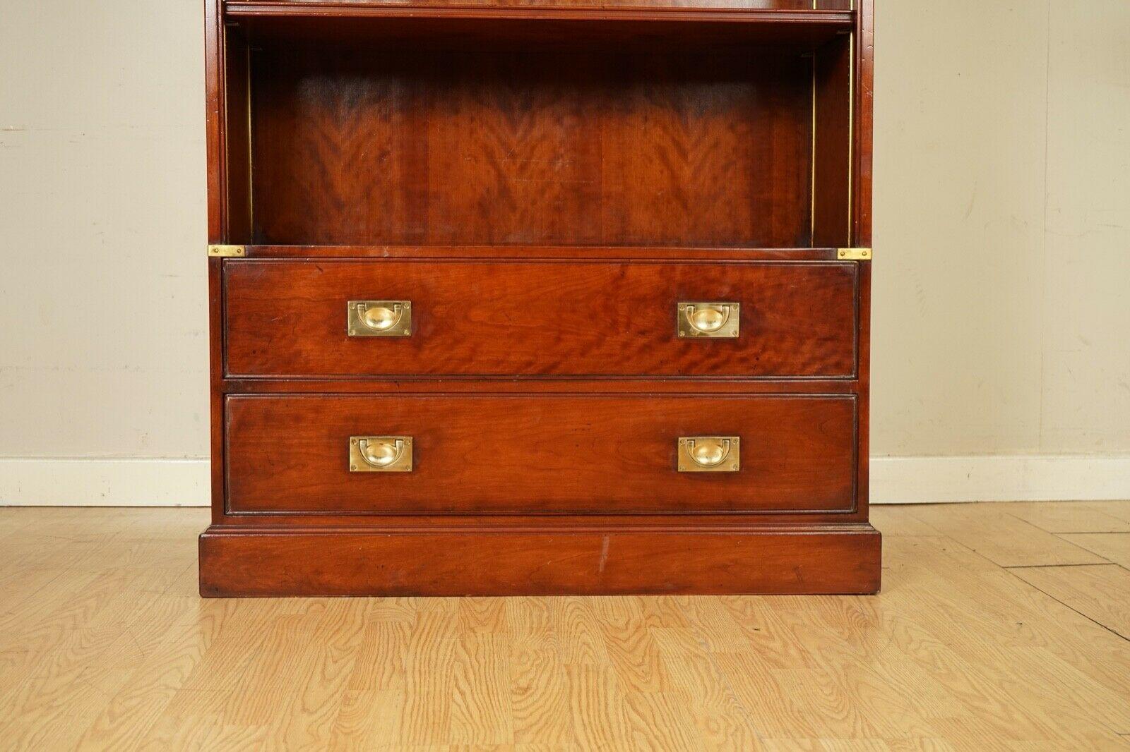 Stunning Kennedy Furniture Military Campaign Bookcase with 2 Drawers 1