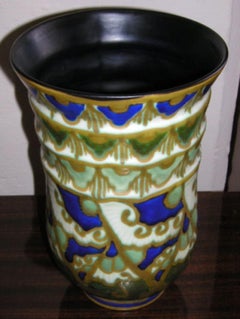 Stunning Keramis Pottery Vase Catteau Boch