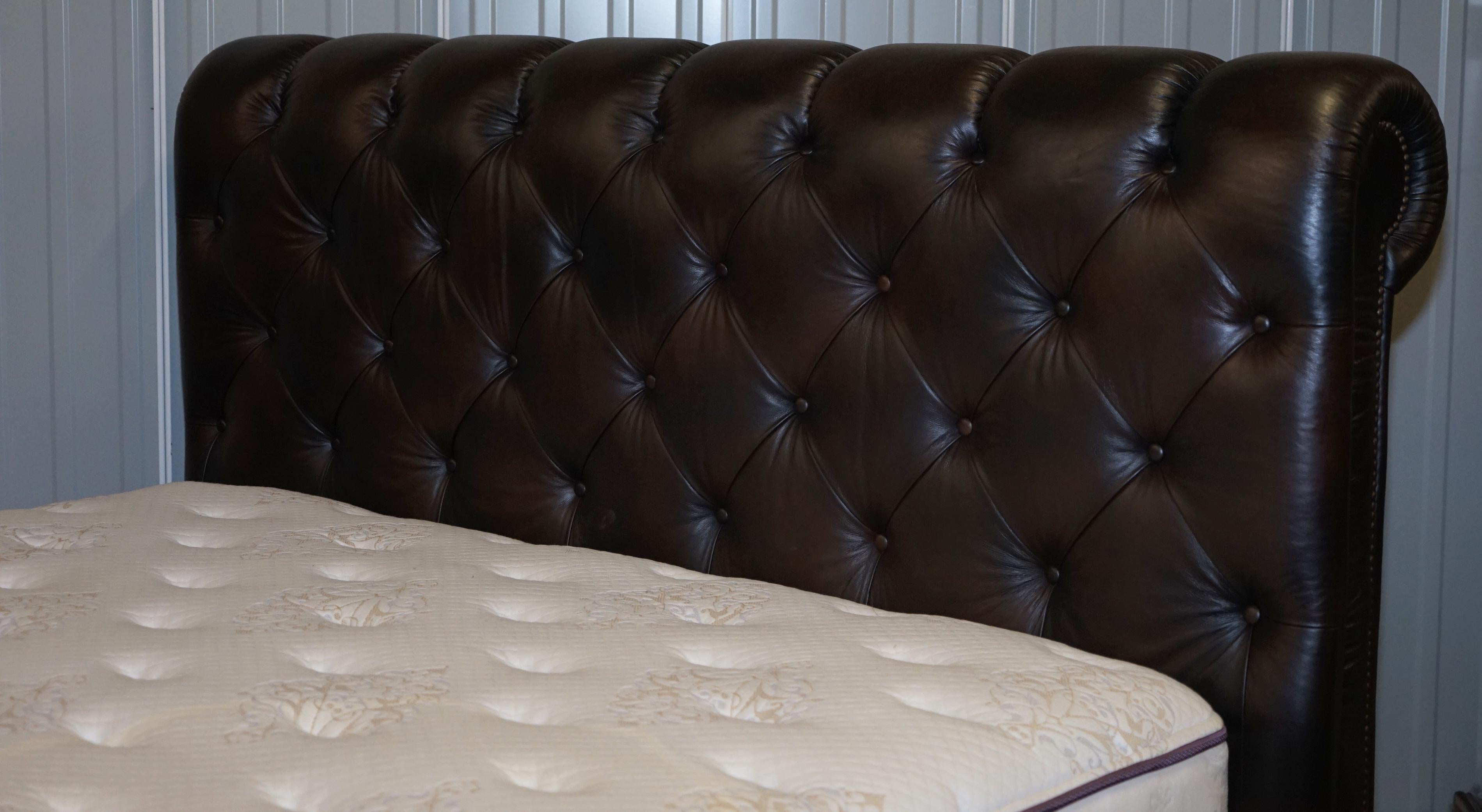 leather tufted bed