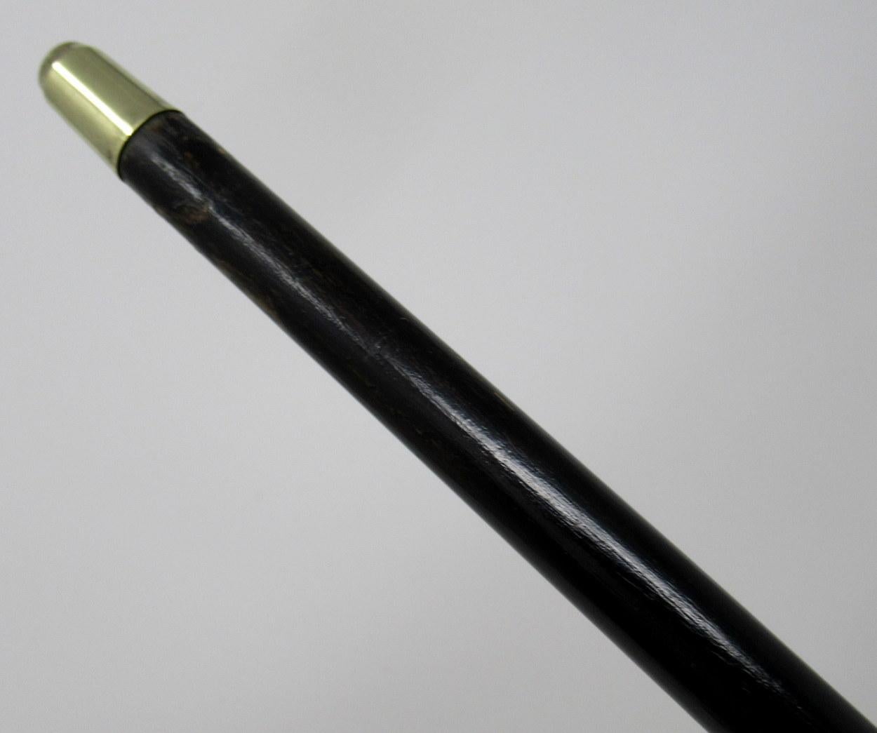 Stunning Ladies Ebonized Walking Swagger Cane Cut Crystal Amethyst Grip 1