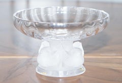 Stunning Lalique Crystal Nogent Bird Bowl Designed in 1948 by Marc Lalique