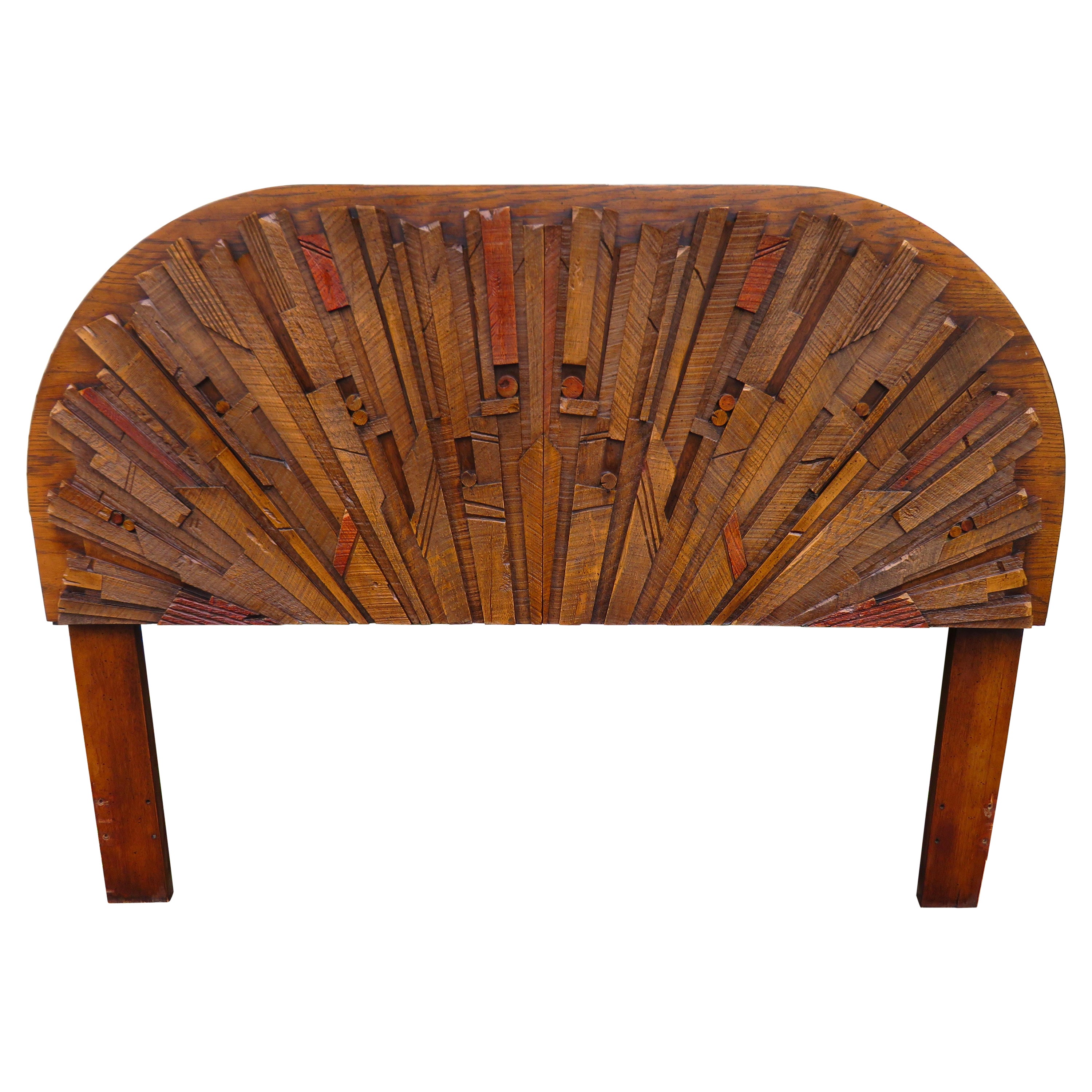 Superbe tête de lit Queen brutaliste de Lane collection Pueblo moderne du milieu du siècle dernier
