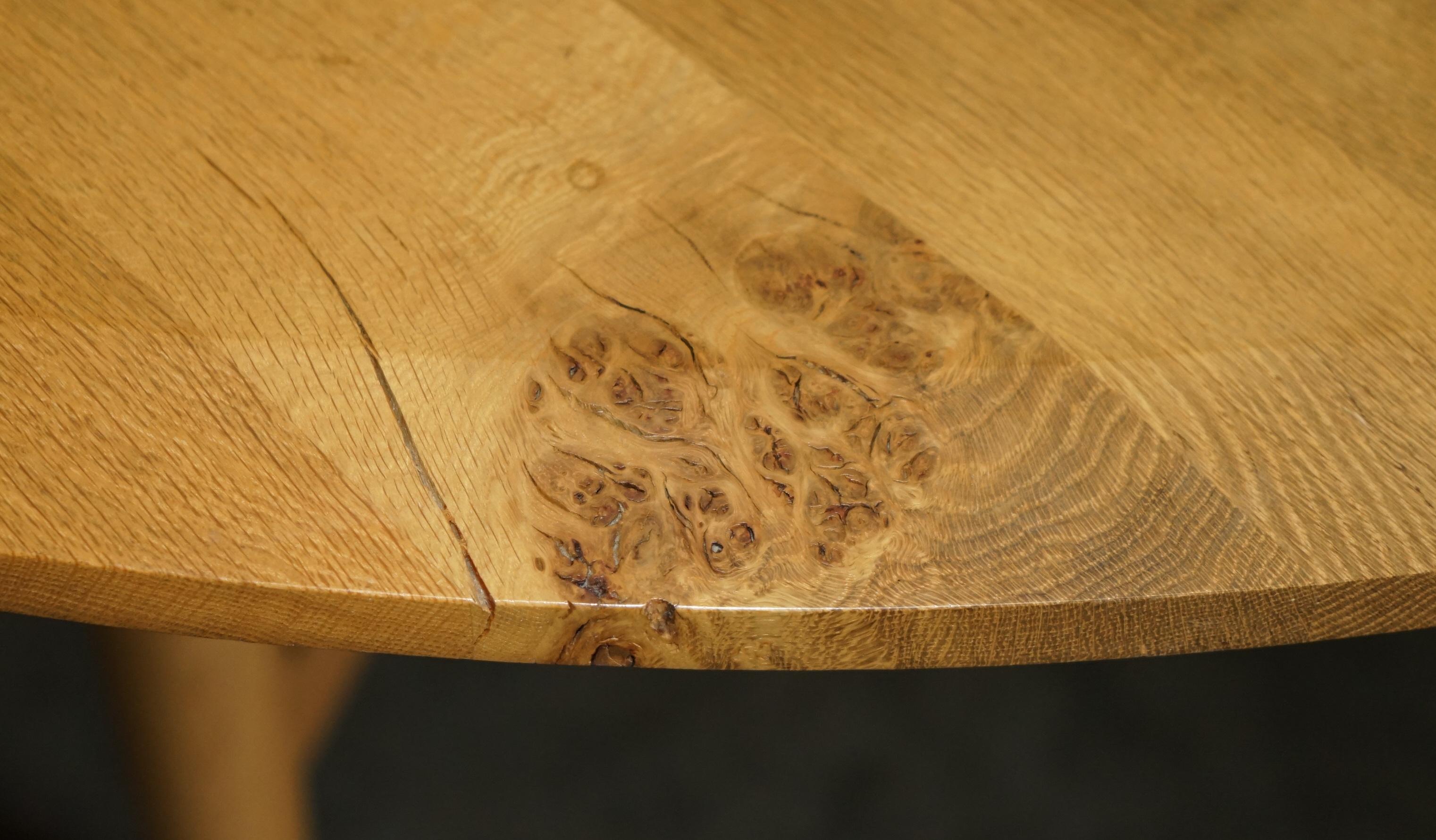 STUNNiNG LARGE 170CM WIDE POLLARD PIPPY BURR OAK ROUND DINING TABLE SEATS EIGHT For Sale 10
