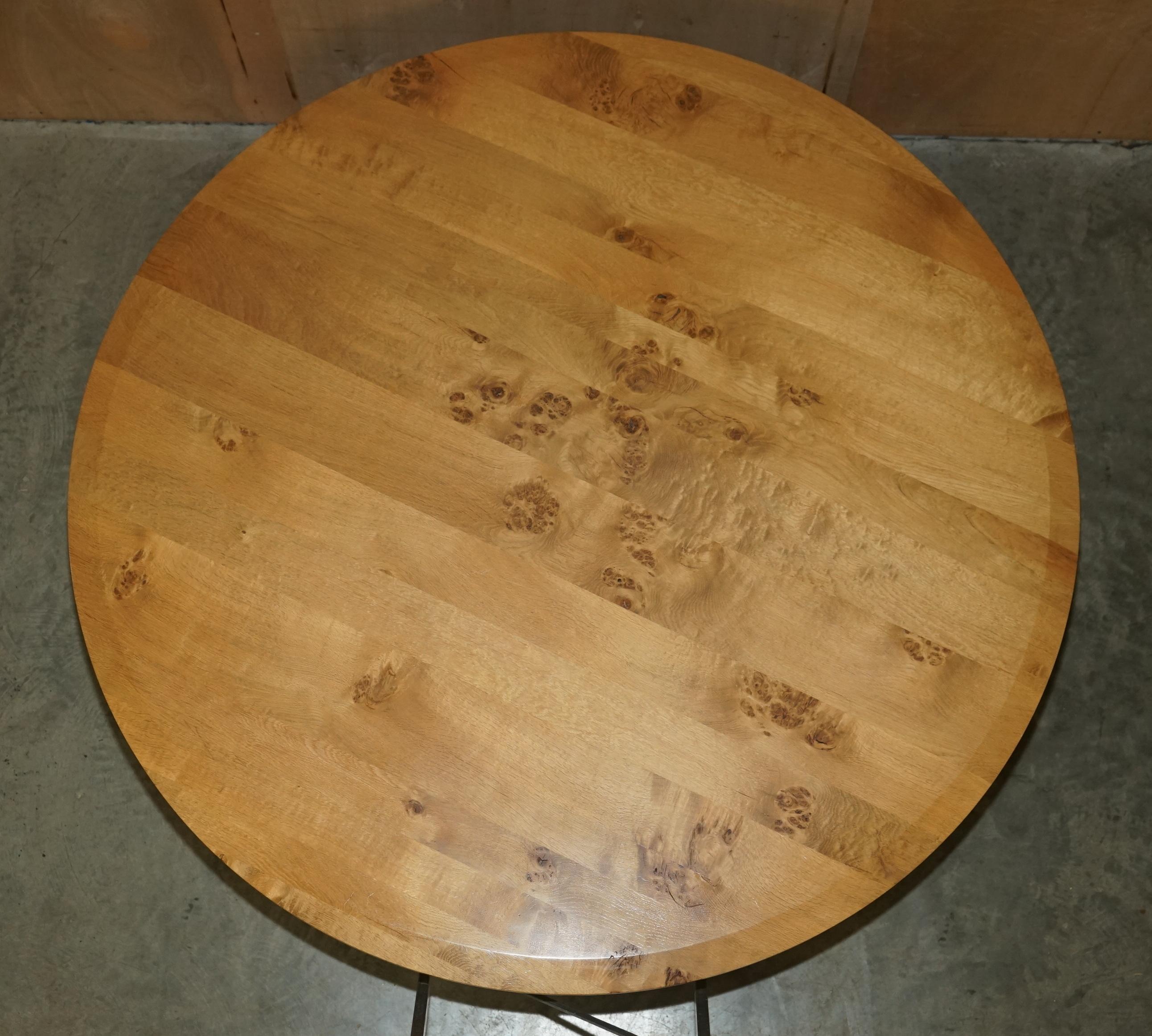 Country STUNNiNG LARGE 170CM WIDE POLLARD PIPPY BURR OAK ROUND DINING TABLE SEATS EIGHT For Sale