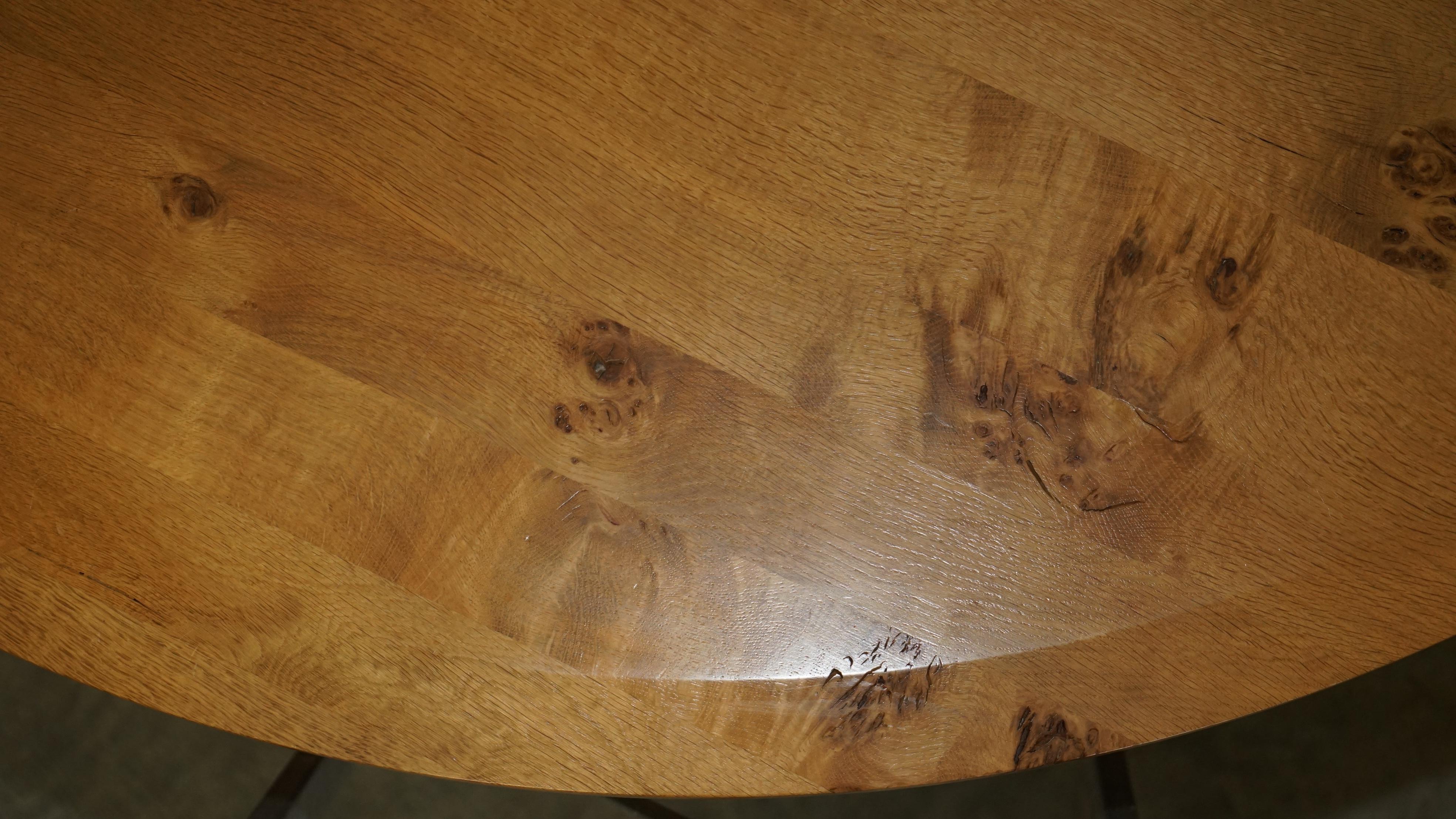 20th Century STUNNiNG LARGE 170CM WIDE POLLARD PIPPY BURR OAK ROUND DINING TABLE SEATS EIGHT For Sale