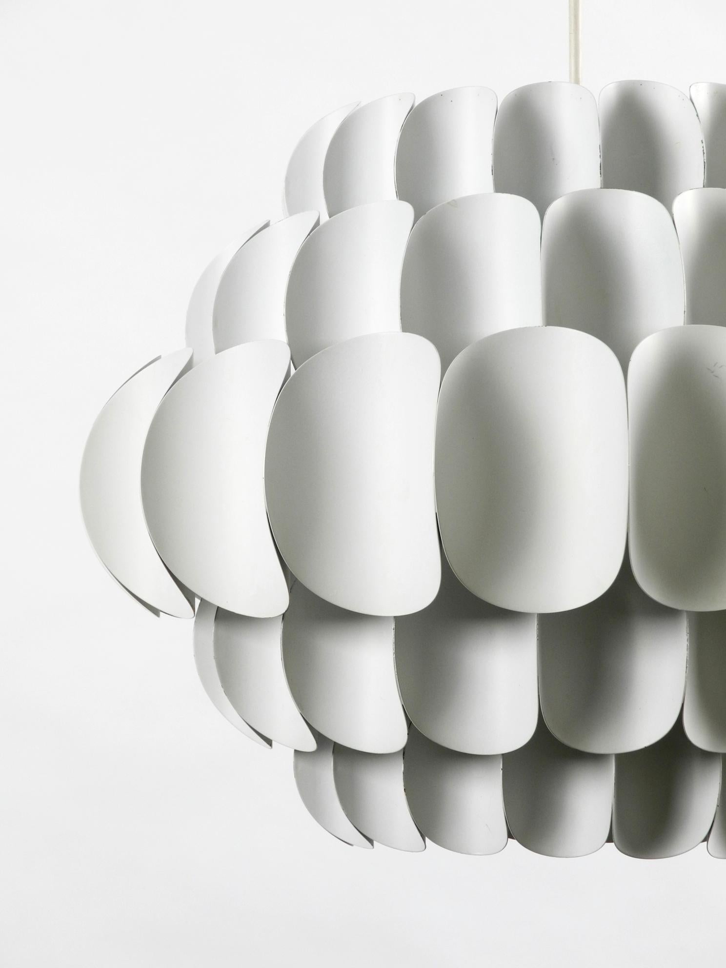Stunning Large 1960s White Metal Pendant Lamp, an Original by Thorsten Orrling F 6