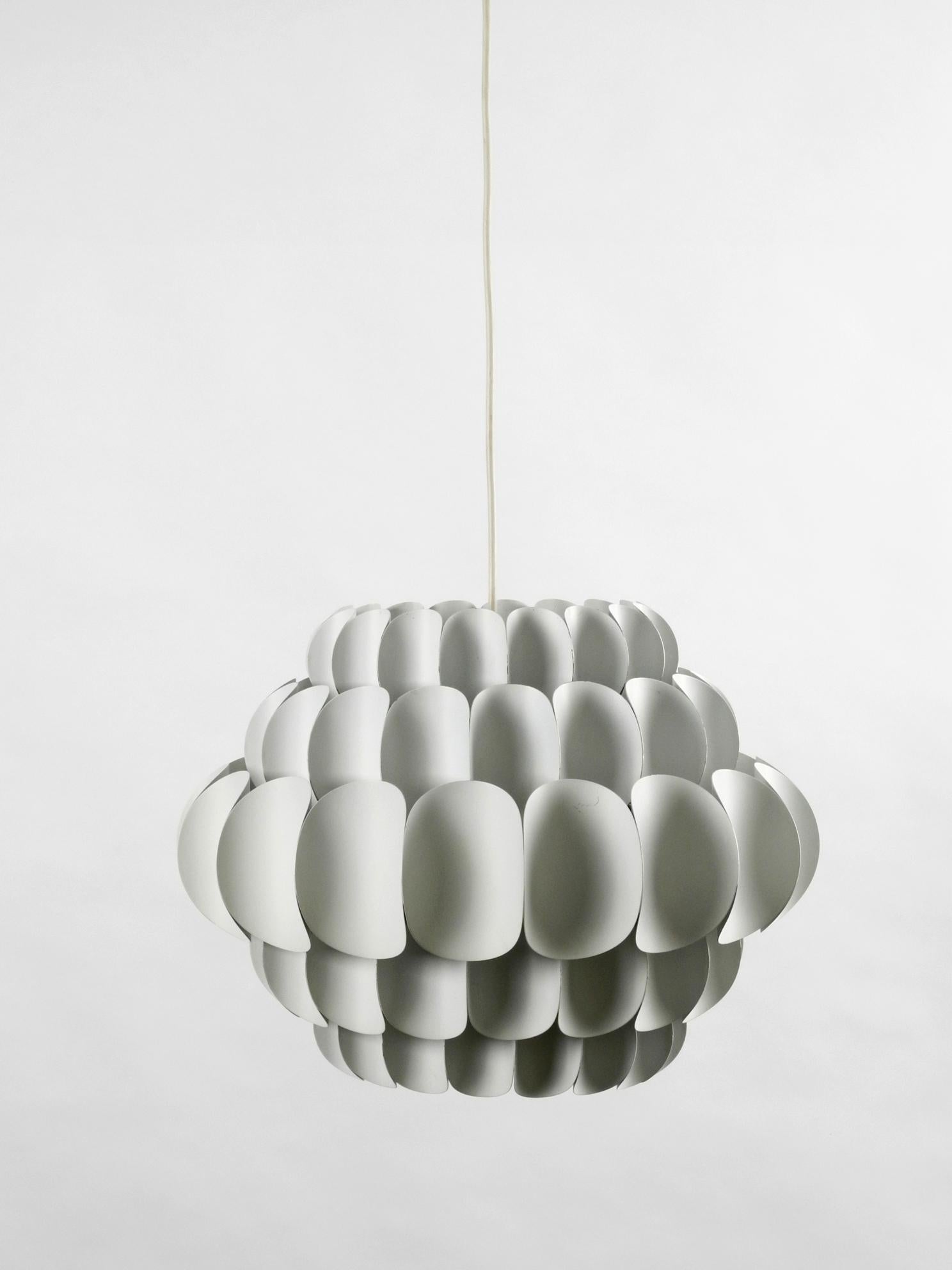 Swedish Stunning Large 1960s White Metal Pendant Lamp, an Original by Thorsten Orrling F