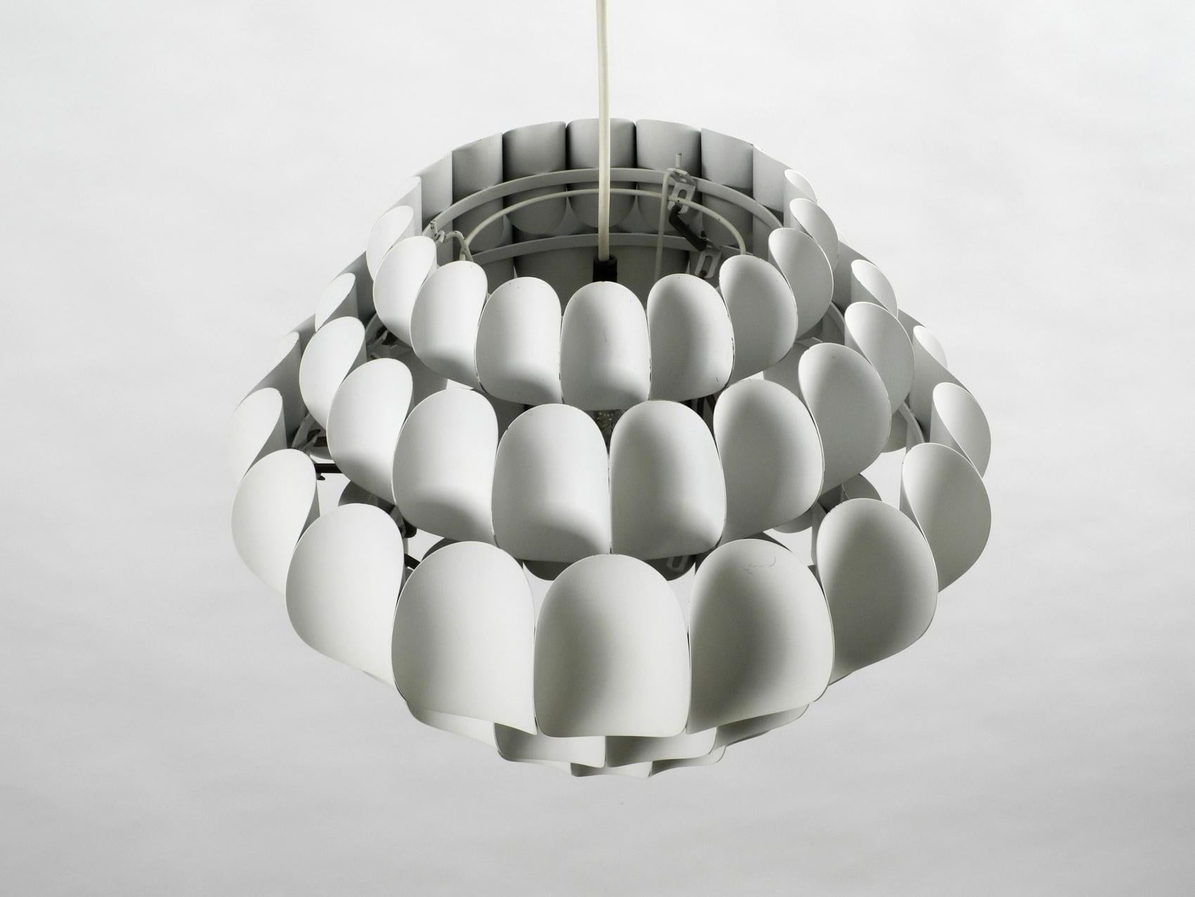 Stunning Large 1960s White Metal Pendant Lamp, an Original by Thorsten Orrling F In Good Condition In München, DE
