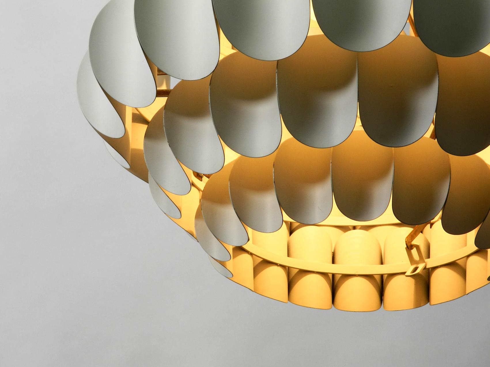 Mid-20th Century Stunning Large 1960s White Metal Pendant Lamp, an Original by Thorsten Orrling F