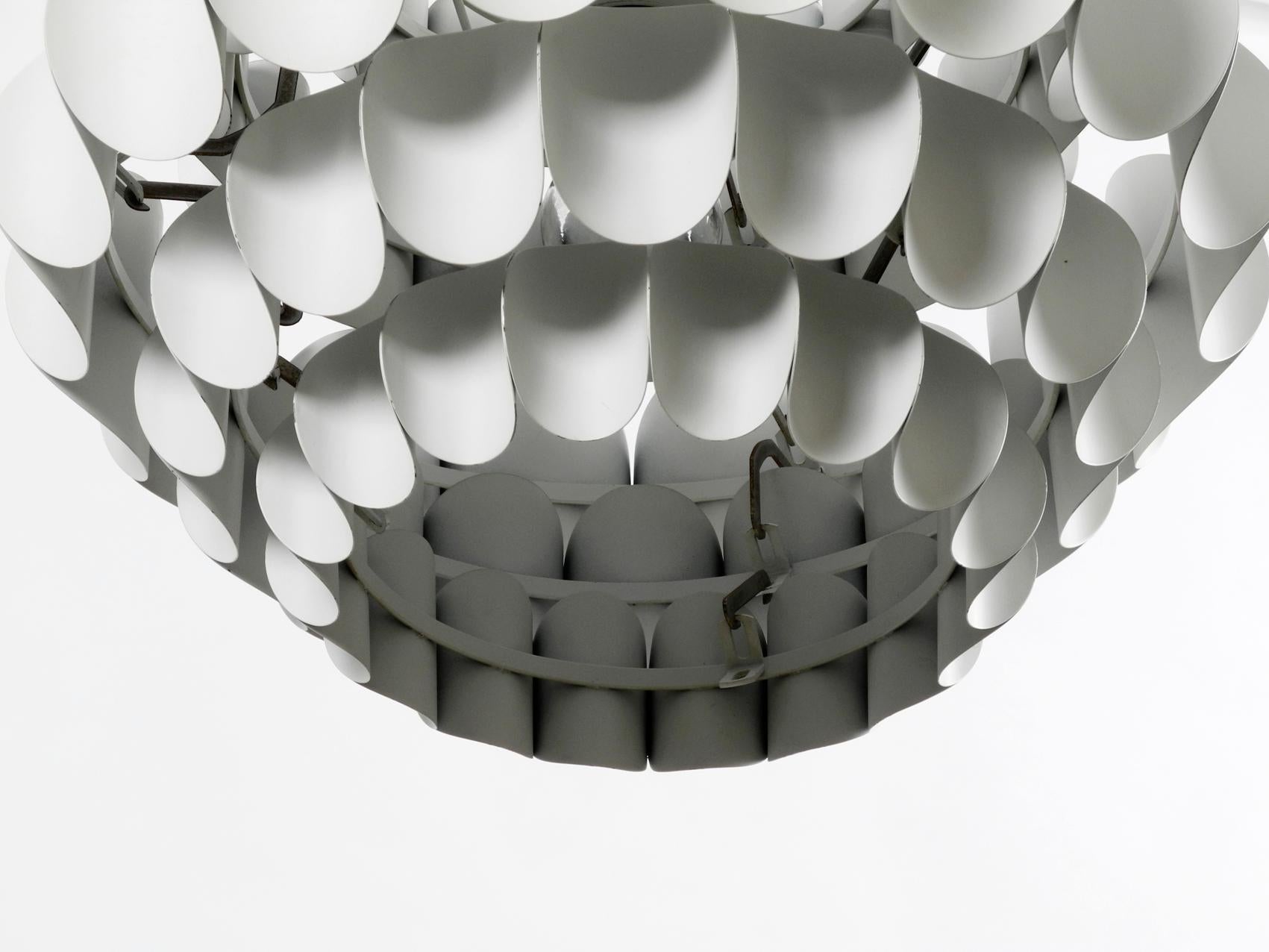 Stunning Large 1960s White Metal Pendant Lamp, an Original by Thorsten Orrling F 1