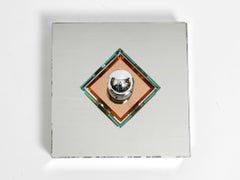 Stunning Large 1980s Italian Mirror Ceiling Lamp in Postmodern Design