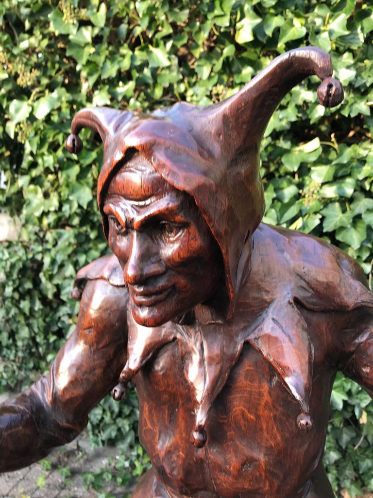 Stunning, Large and Hand Carved Renaissance Revival Court Jester