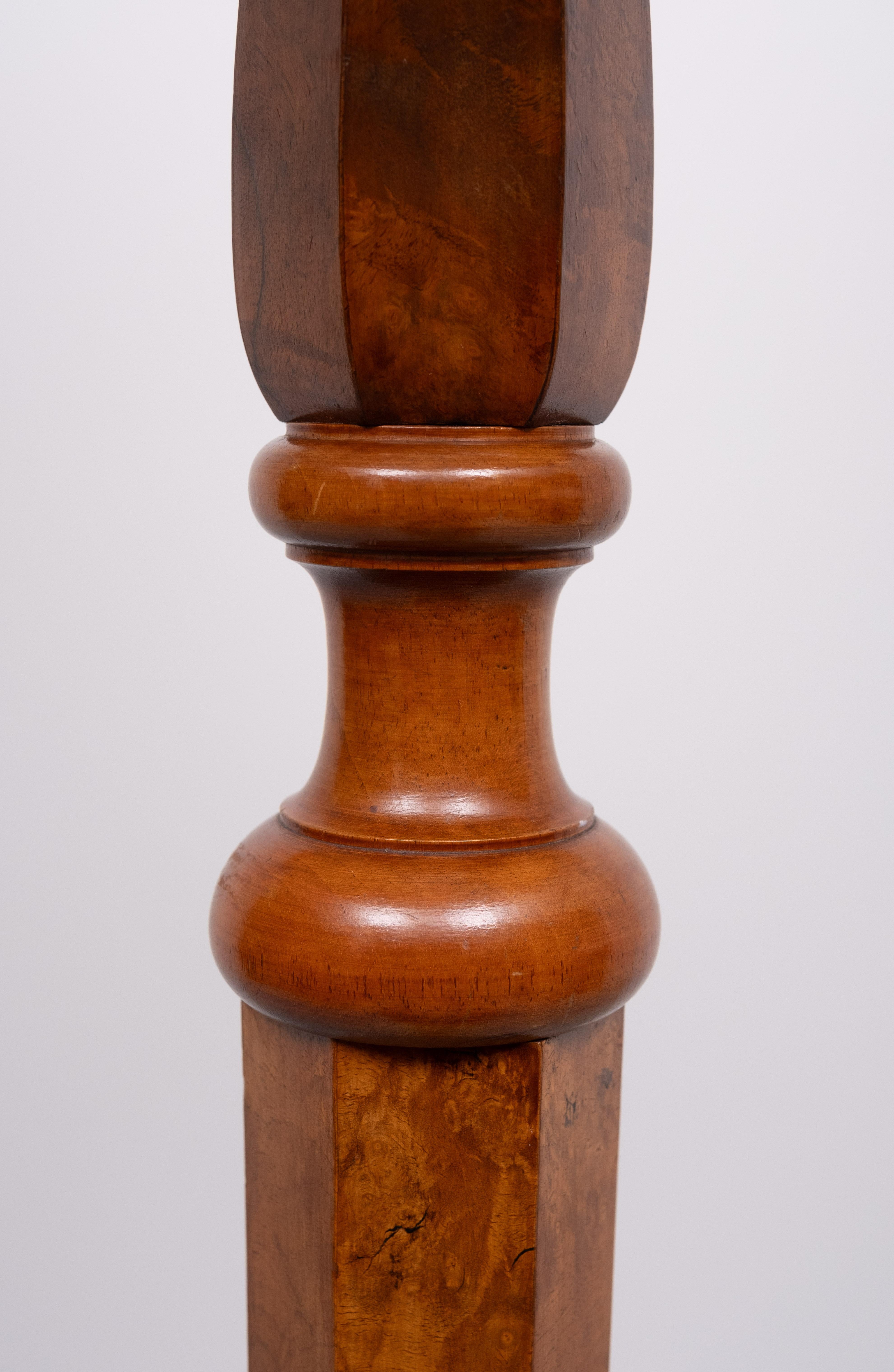 Stunning large Antique Biedermeier  Burl floor lamp . Germany For Sale 7