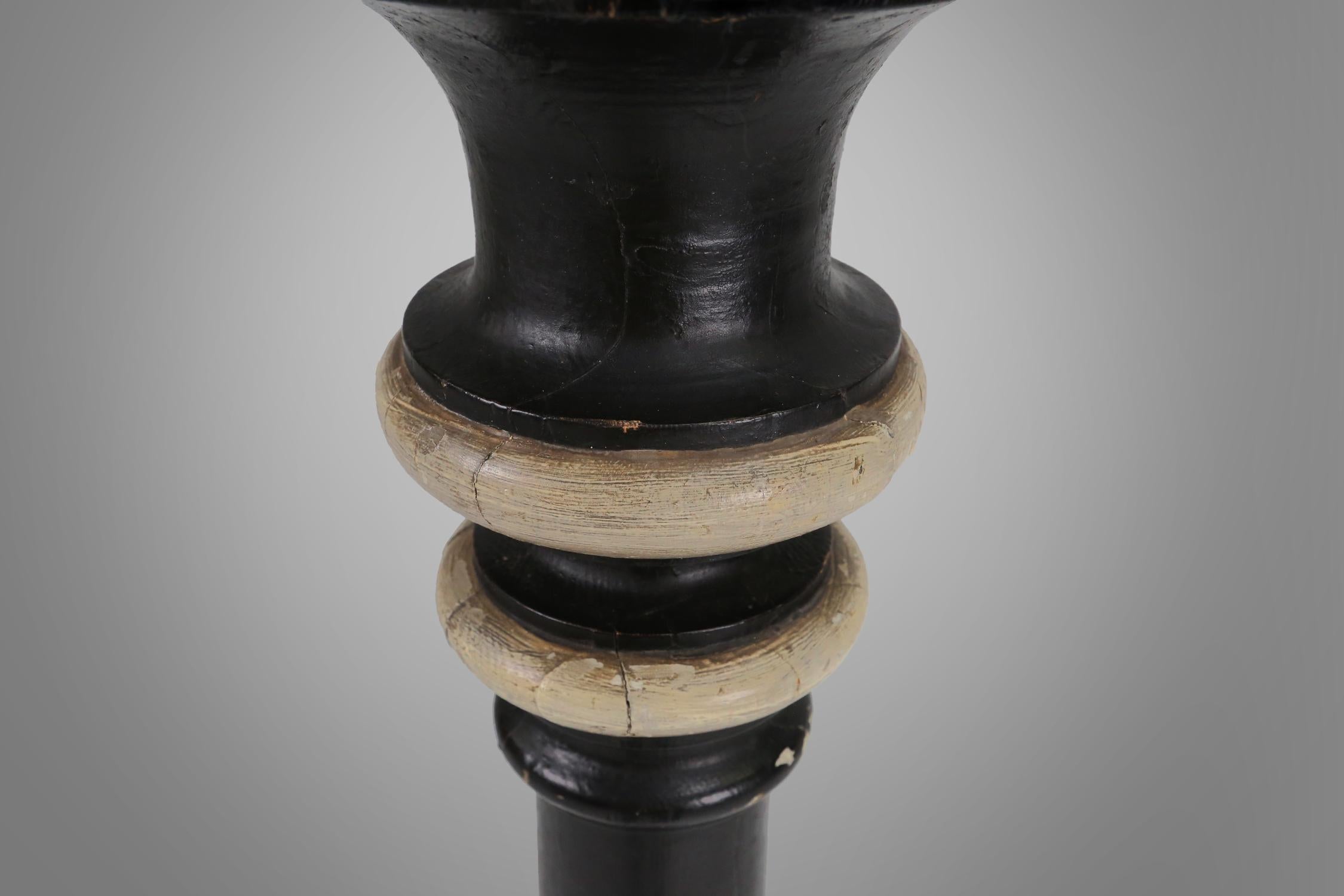 Mid-19th Century Stunning large antique wooden church candle holder, France 1850s  For Sale