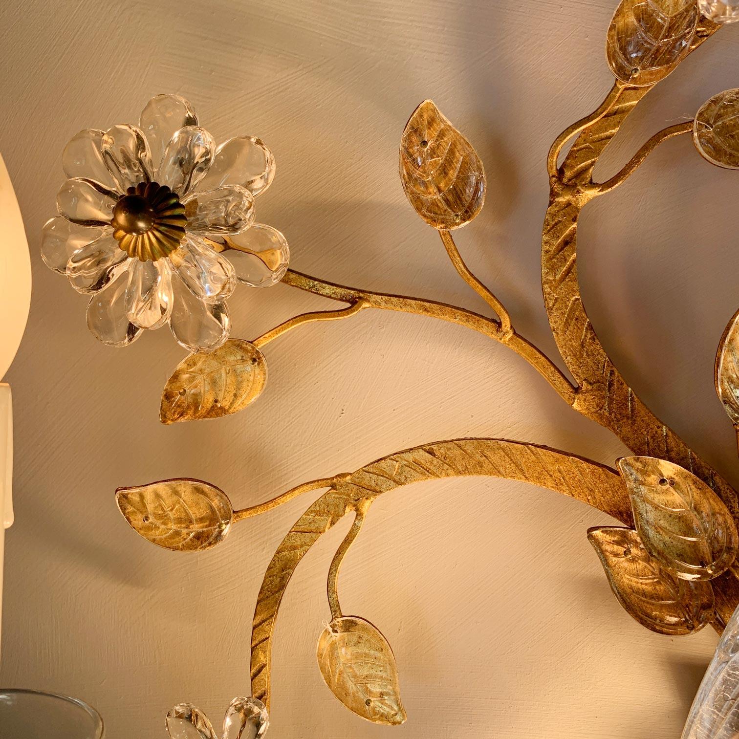 Superbe applique murale Banci Firenze perroquet en cristal doré Bon état - En vente à Hastings, GB