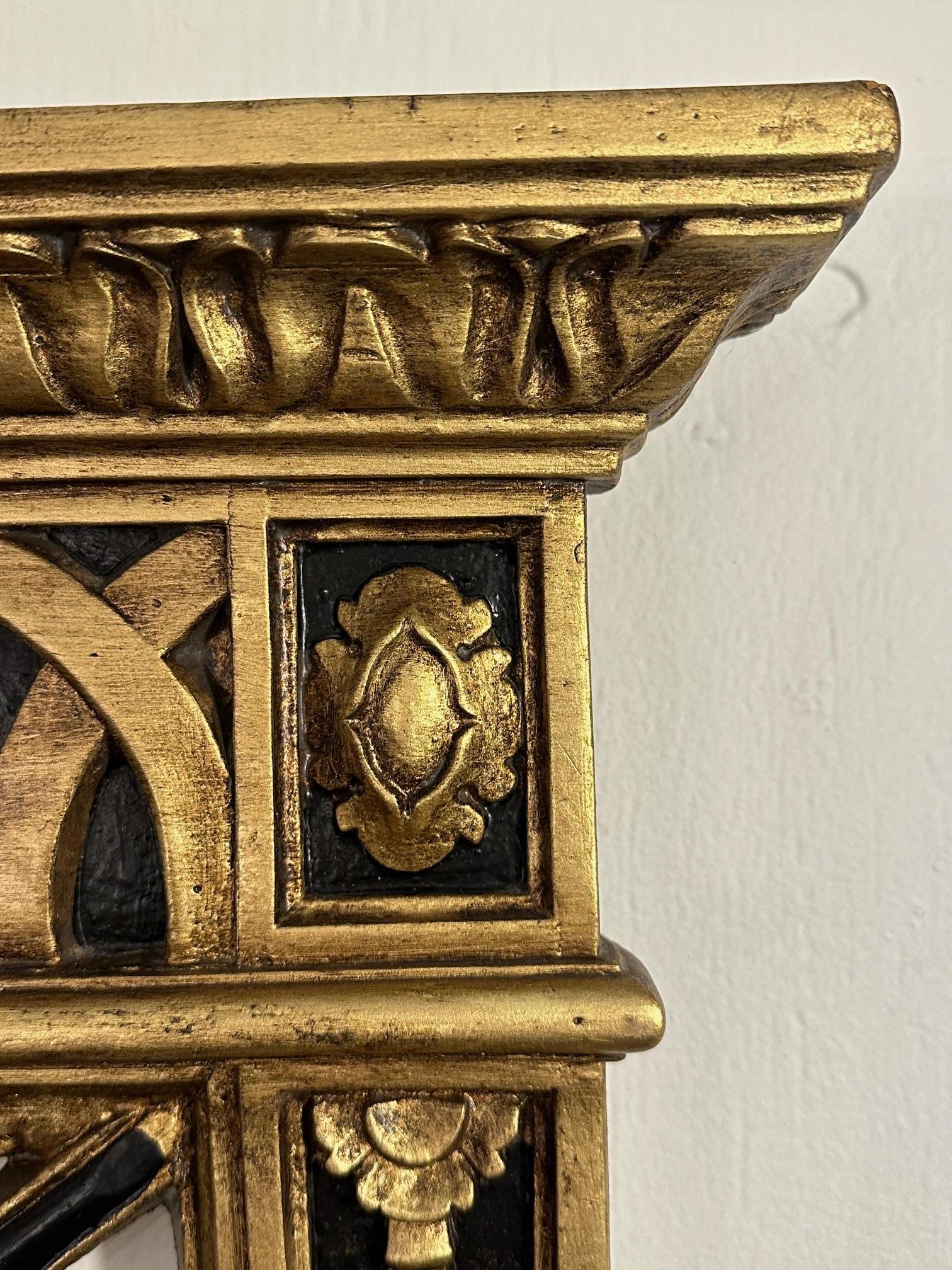 Atemberaubender großer schwarz-goldener Wandspiegel im neoklassischen Stil (Ende des 20. Jahrhunderts) im Angebot