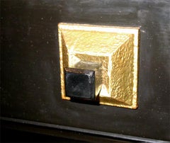 Stunning Large Black Lacquered Cabinet by James Mont