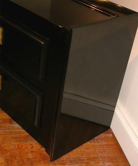 American Stunning Large Black Lacquered Cabinet by James Mont For Sale