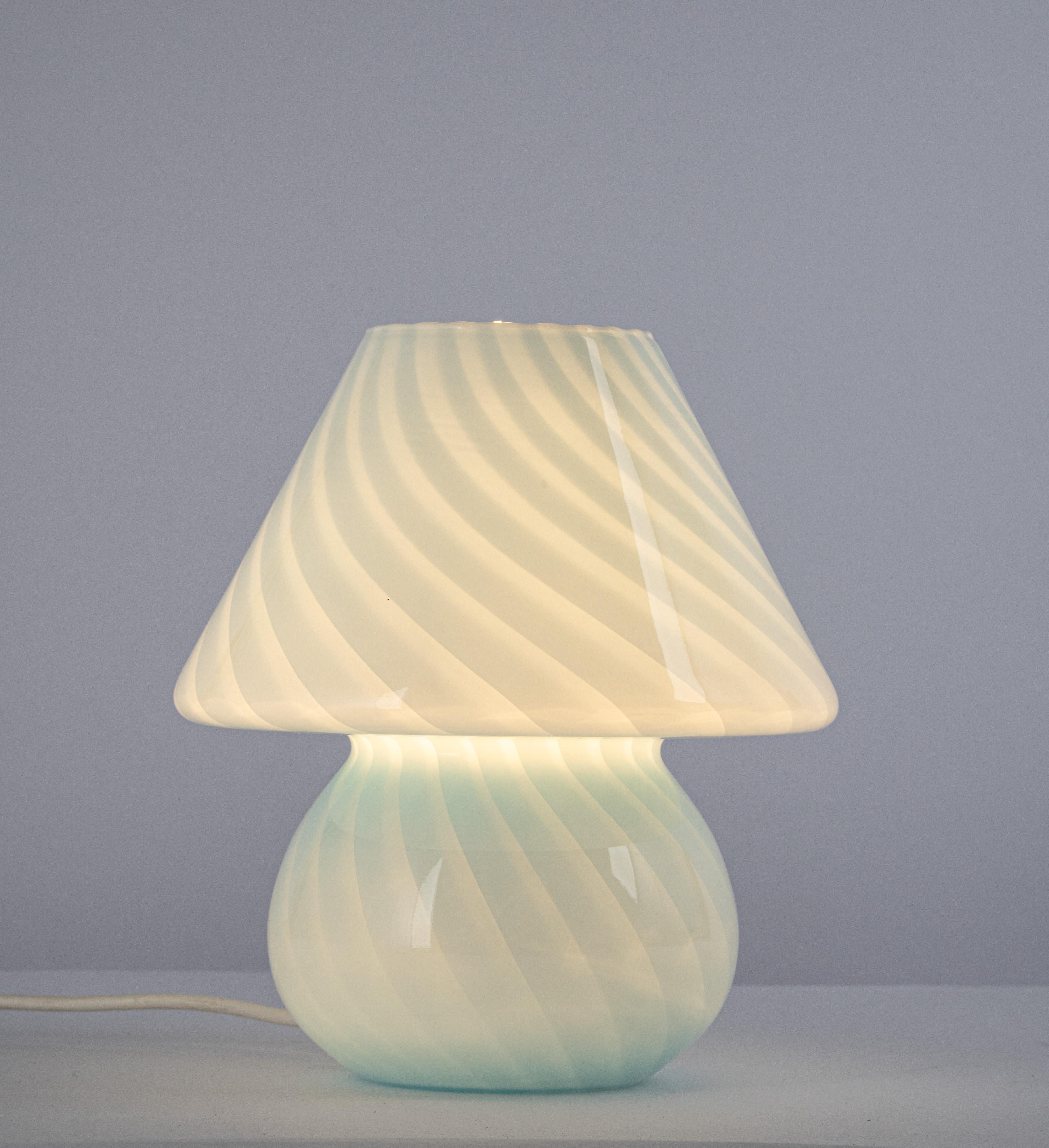 Mid-Century Modern Stunning Large Blue Glass Table Lamp by Vetri Murano, Italy, 1970s