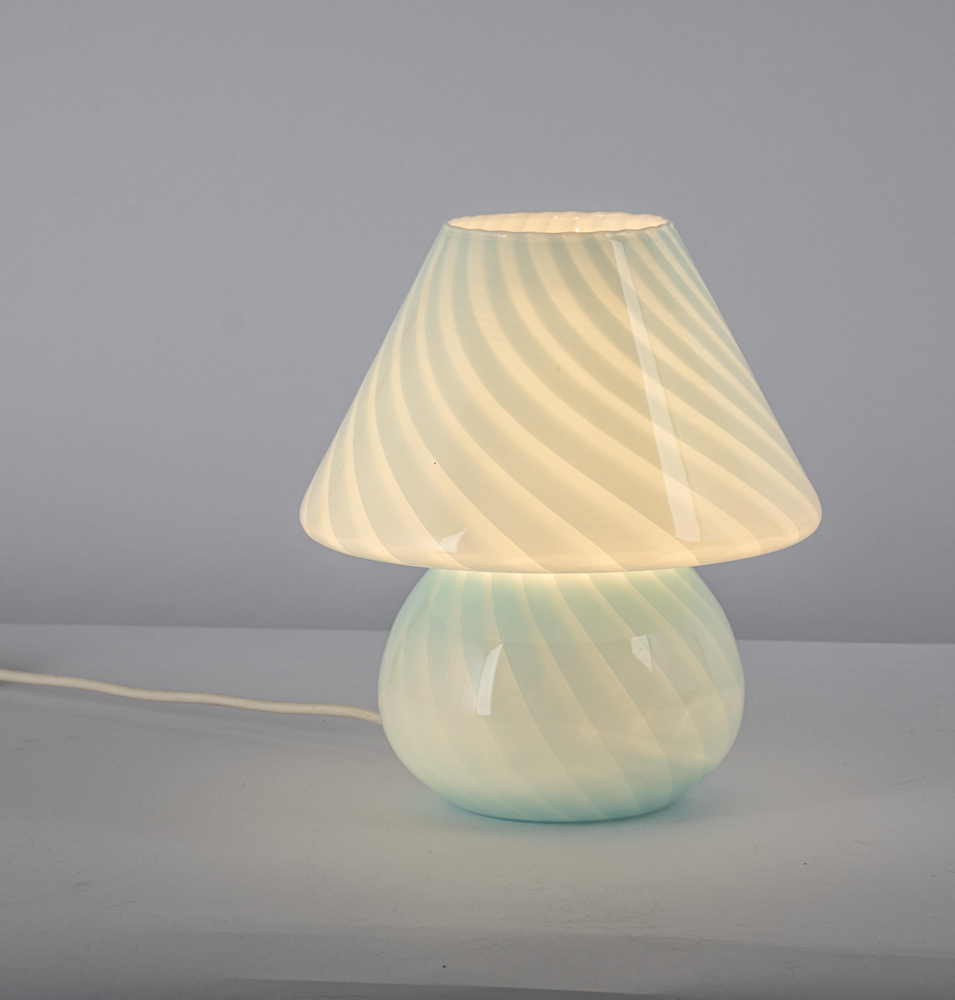 German Stunning Large Blue Glass Table Lamp by Vetri Murano, Italy, 1970s
