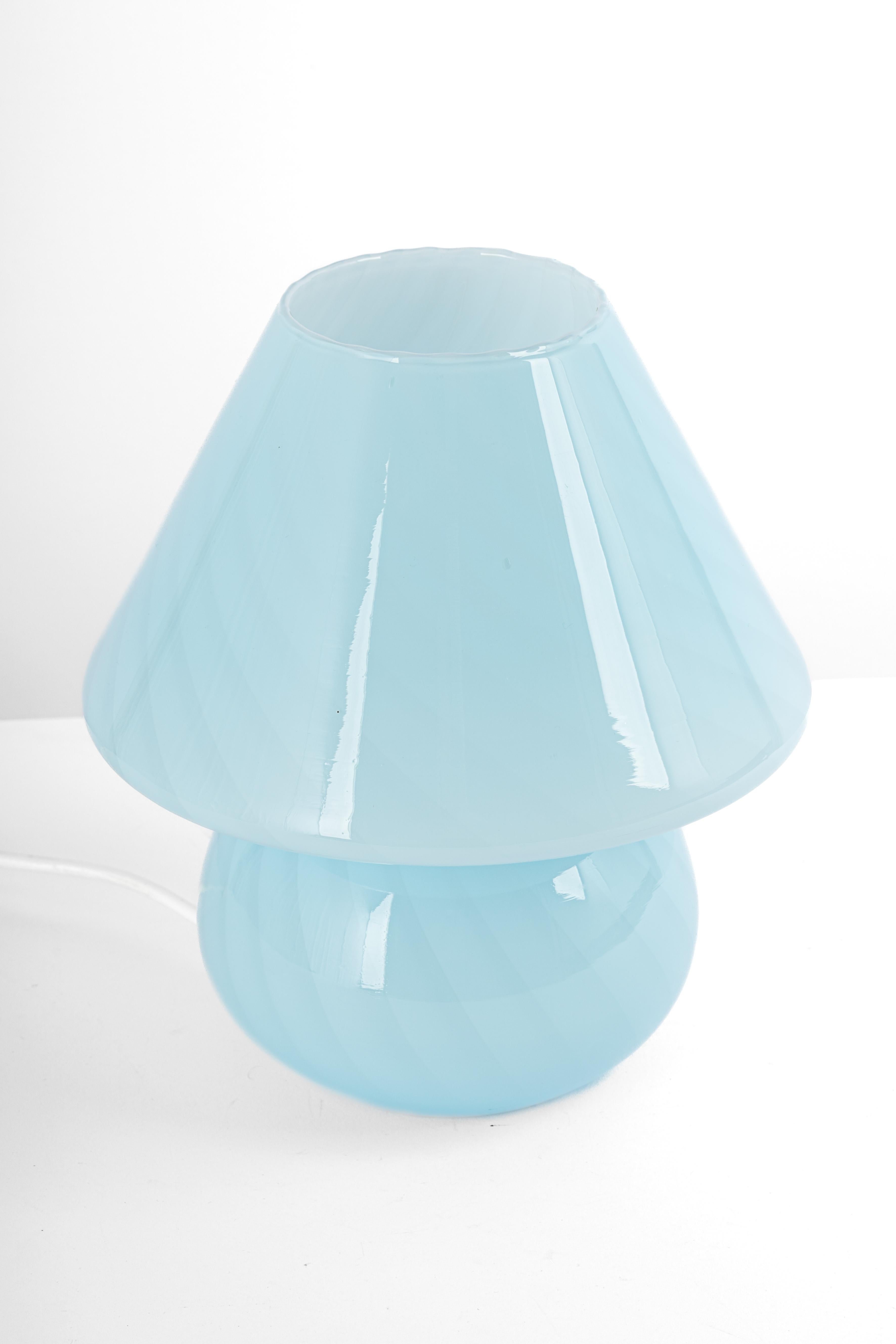 Murano Glass Stunning Large Blue Glass Table Lamp by Vetri Murano, Italy, 1970s