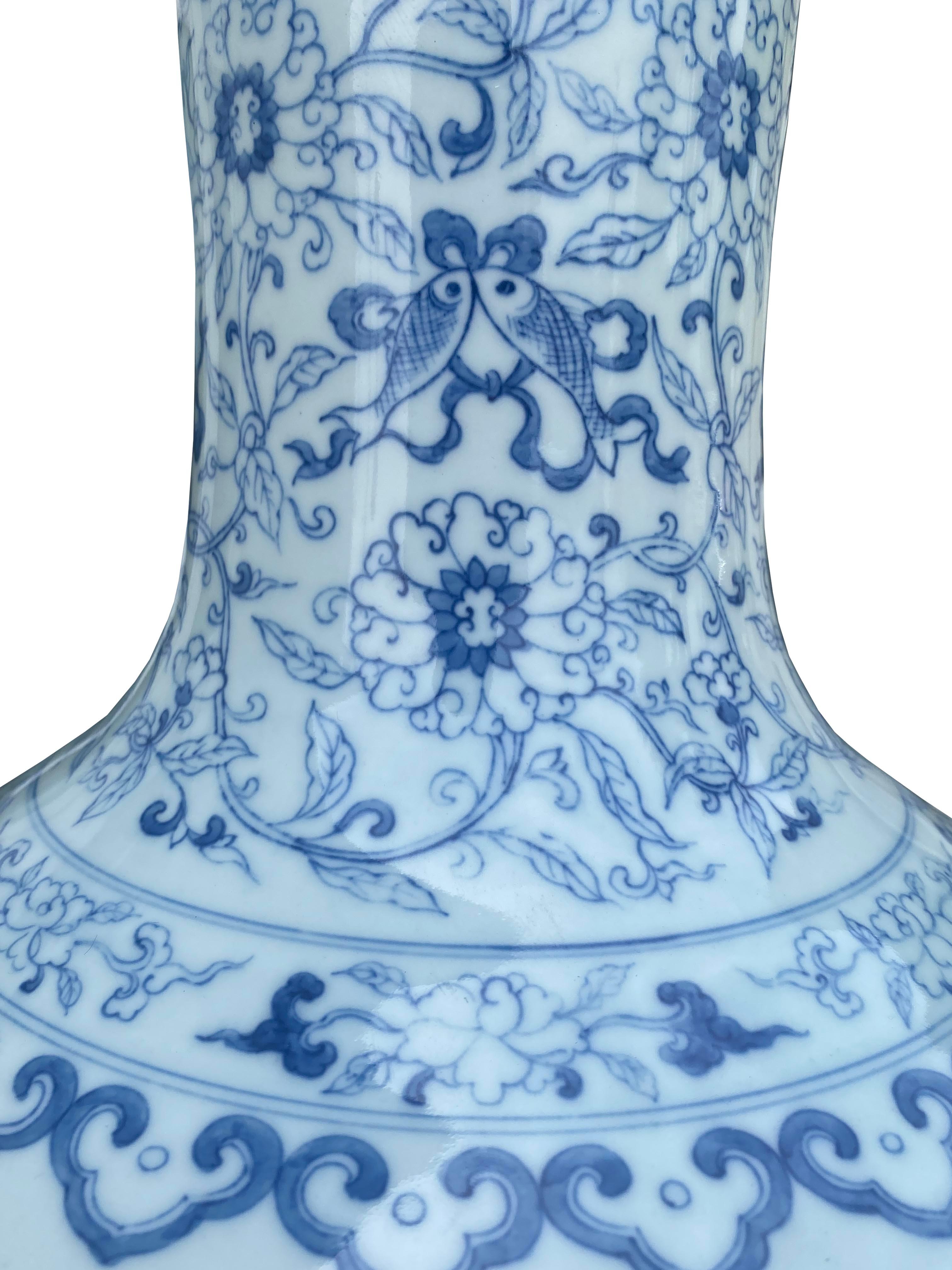 20th Century Stunning Large Blue & White Vase - From the Collection of Ann & Gordon Getty For Sale