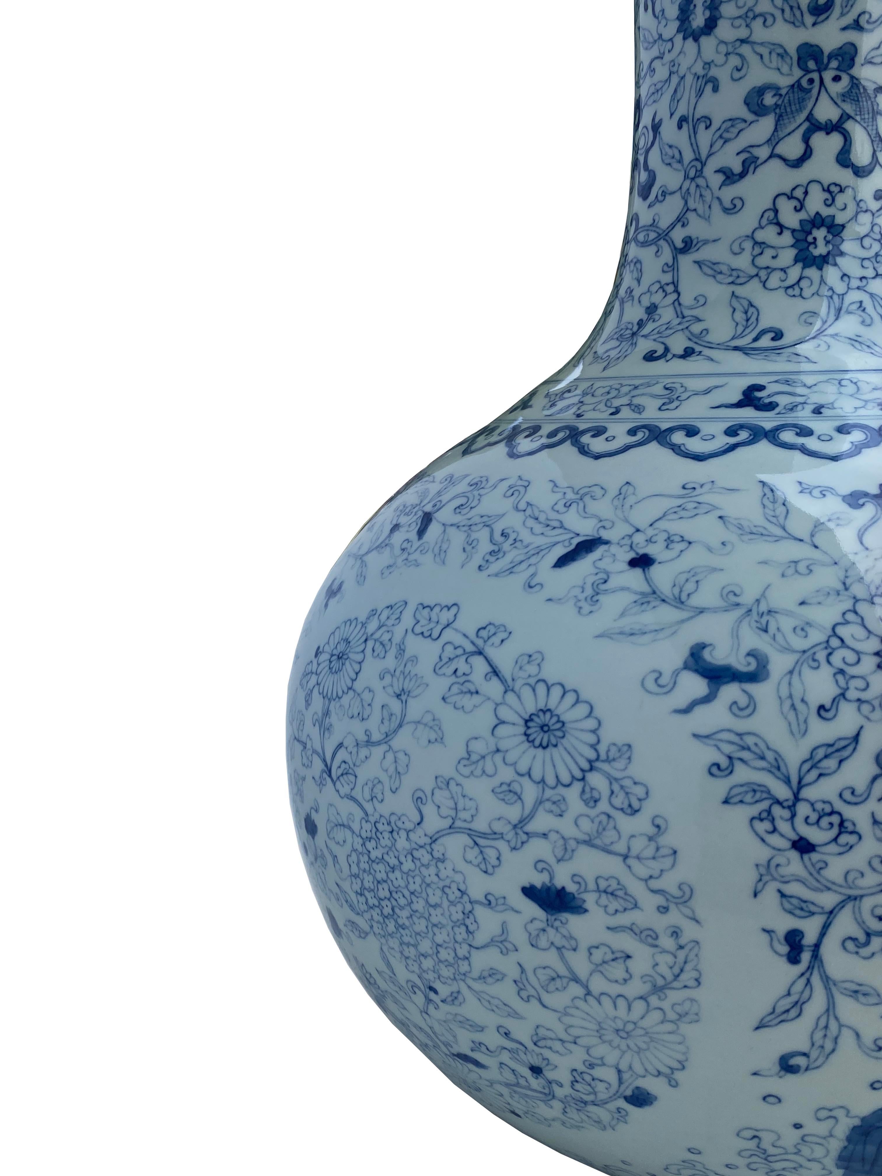 Porcelain Stunning Large Blue & White Vase - From the Collection of Ann & Gordon Getty For Sale