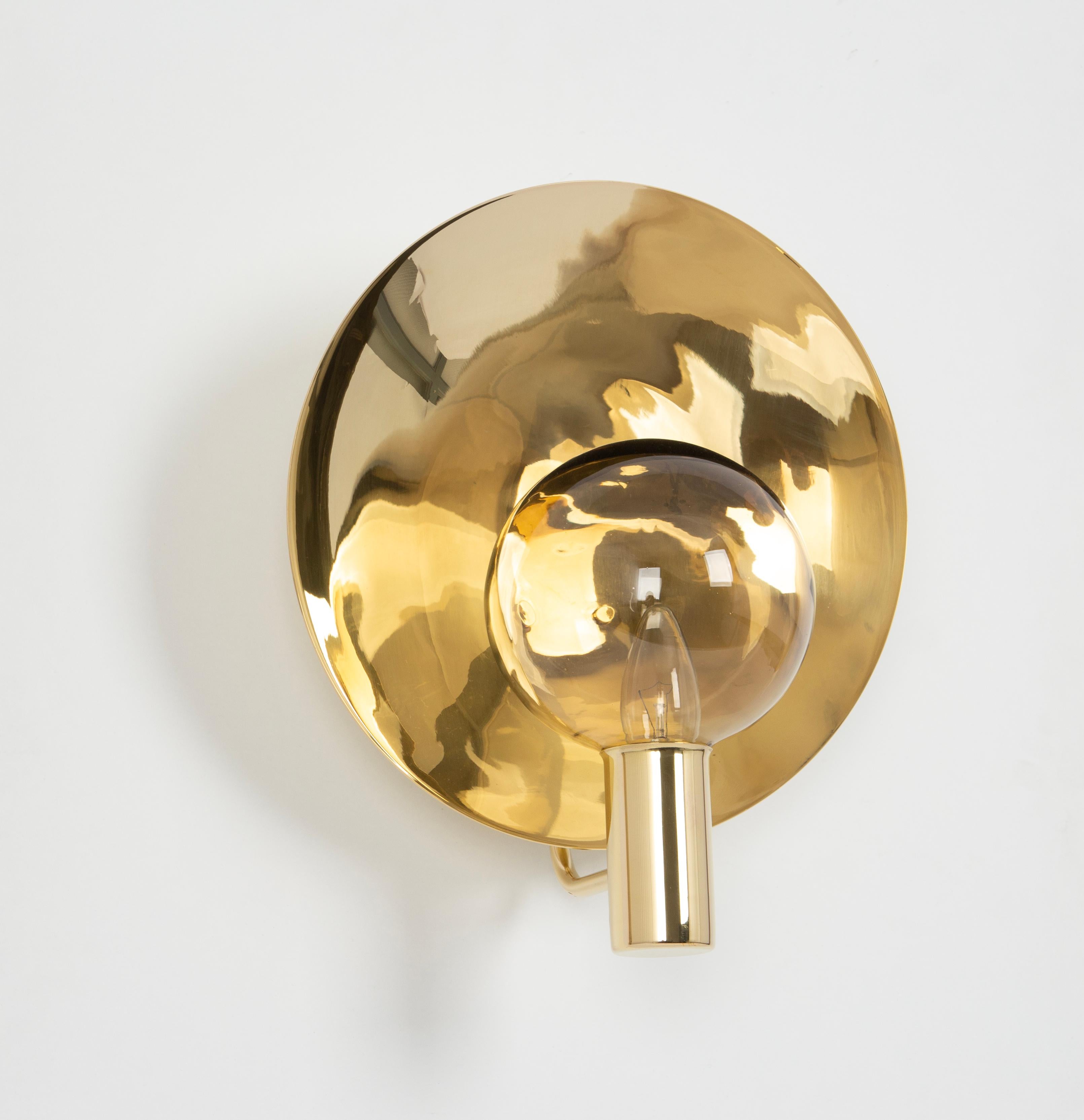 Mid-Century Modern Stunning Large Brass and Smoke Glass Sconce, Hans Agne jakobsson, Sweden, 1970s For Sale
