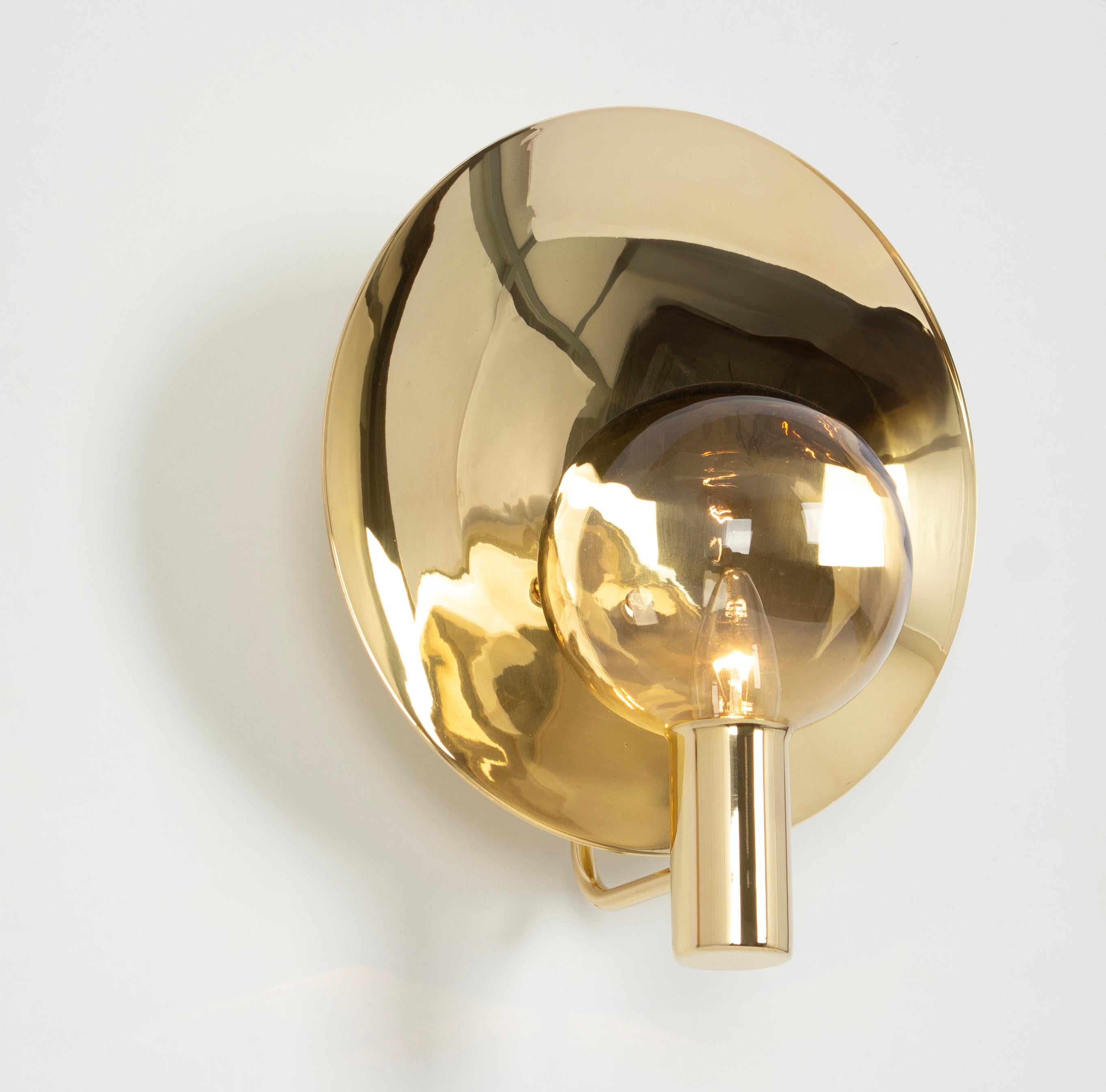 Italian Stunning Large Brass and Smoke Glass Sconce, Hans Agne jakobsson, Sweden, 1970s For Sale