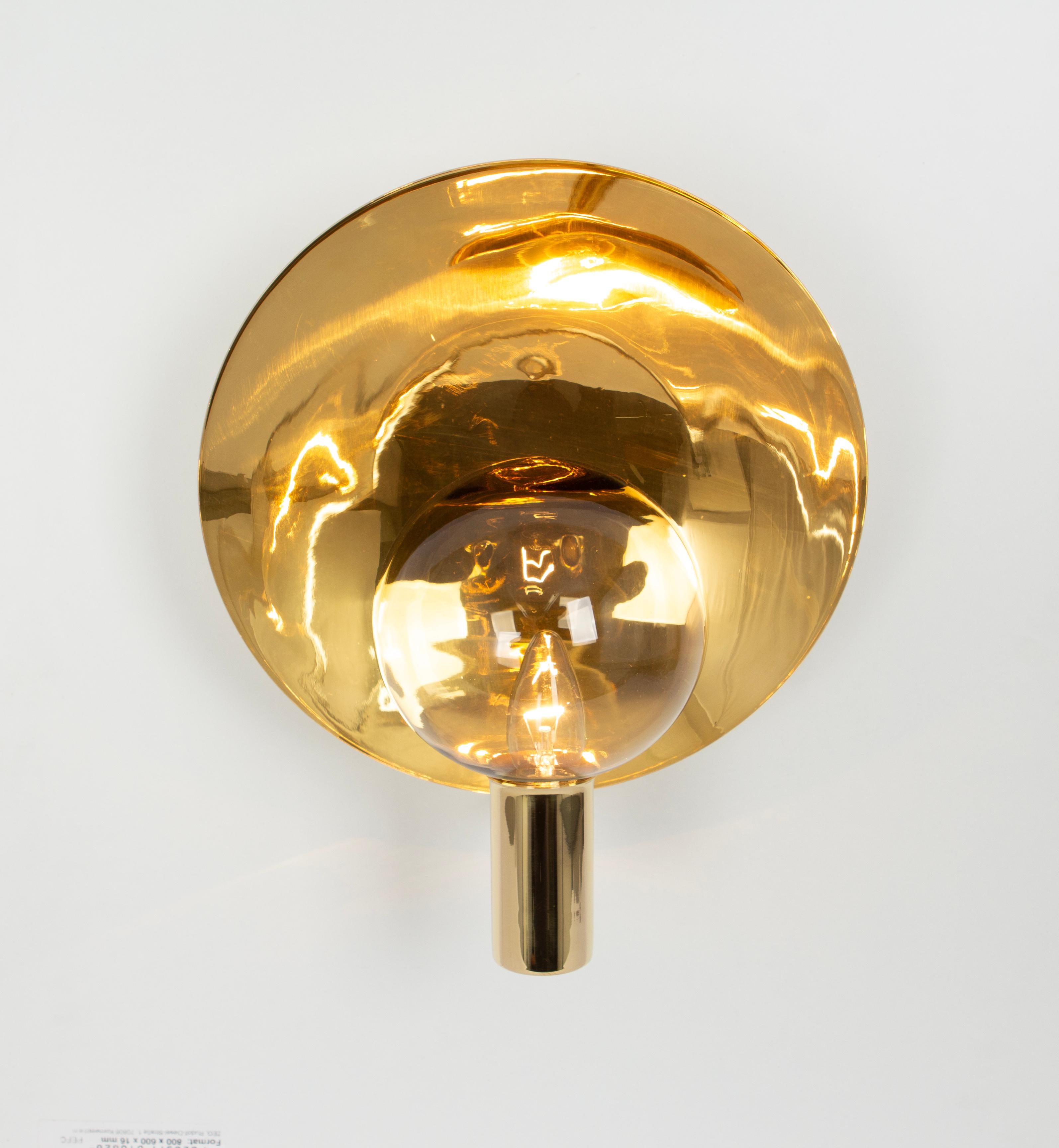 Late 20th Century Stunning Large Brass and Smoke Glass Sconce, Hans Agne jakobsson, Sweden, 1970s For Sale